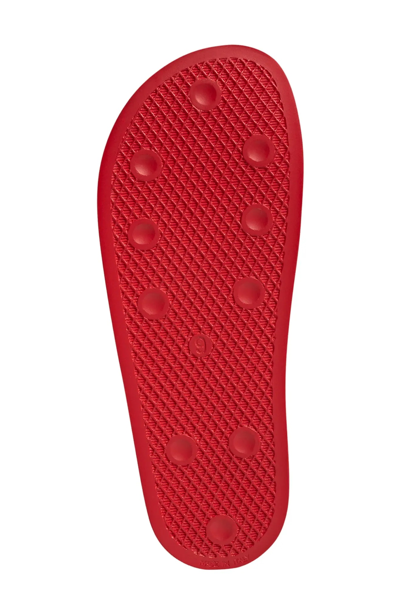 Adilette Slide Sandal in Red/Red/White - 5