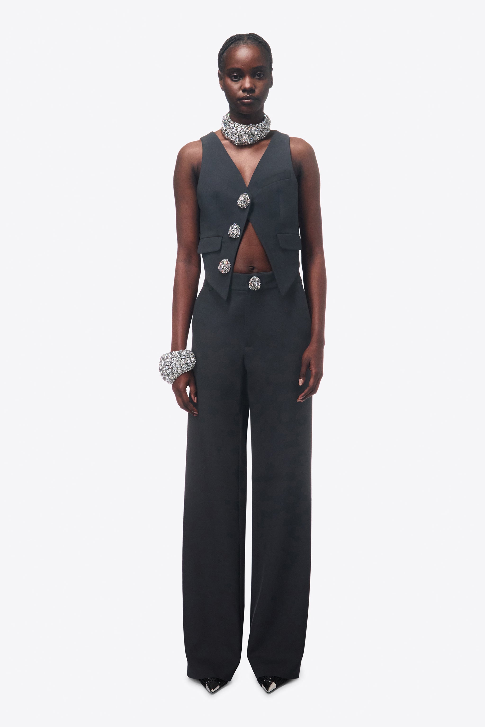 CRYSTAL BUTTON GILET - 4