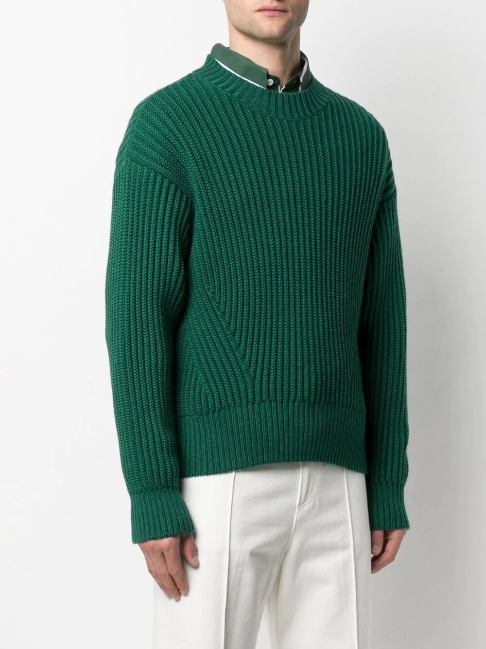 ribbed-knit virgin wool jumper - 3