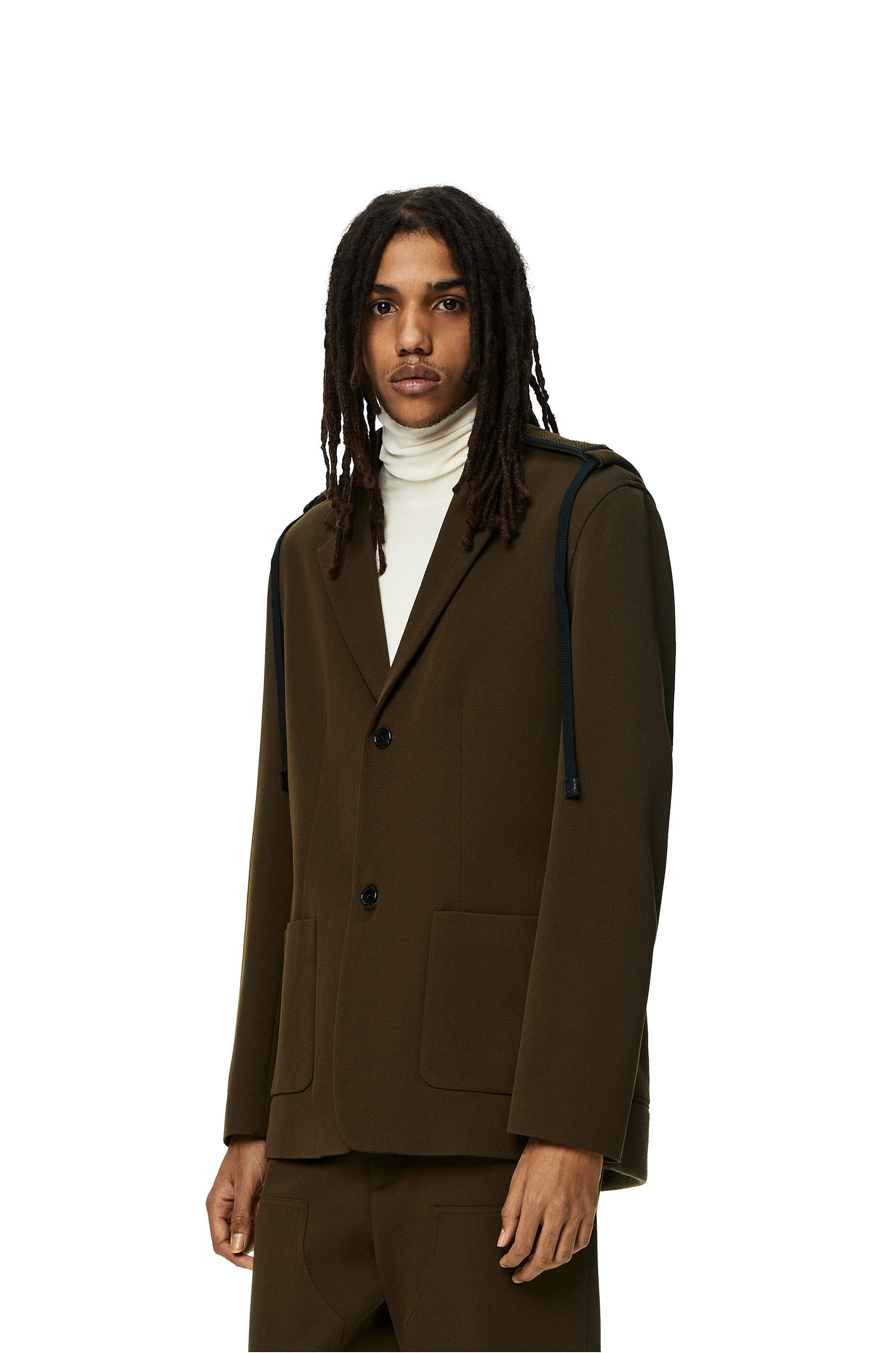 Hybrid hooded jacket in wool - 3