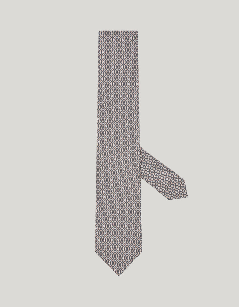 PRINTED SILK TIE, PATTERNED MOTIF 1