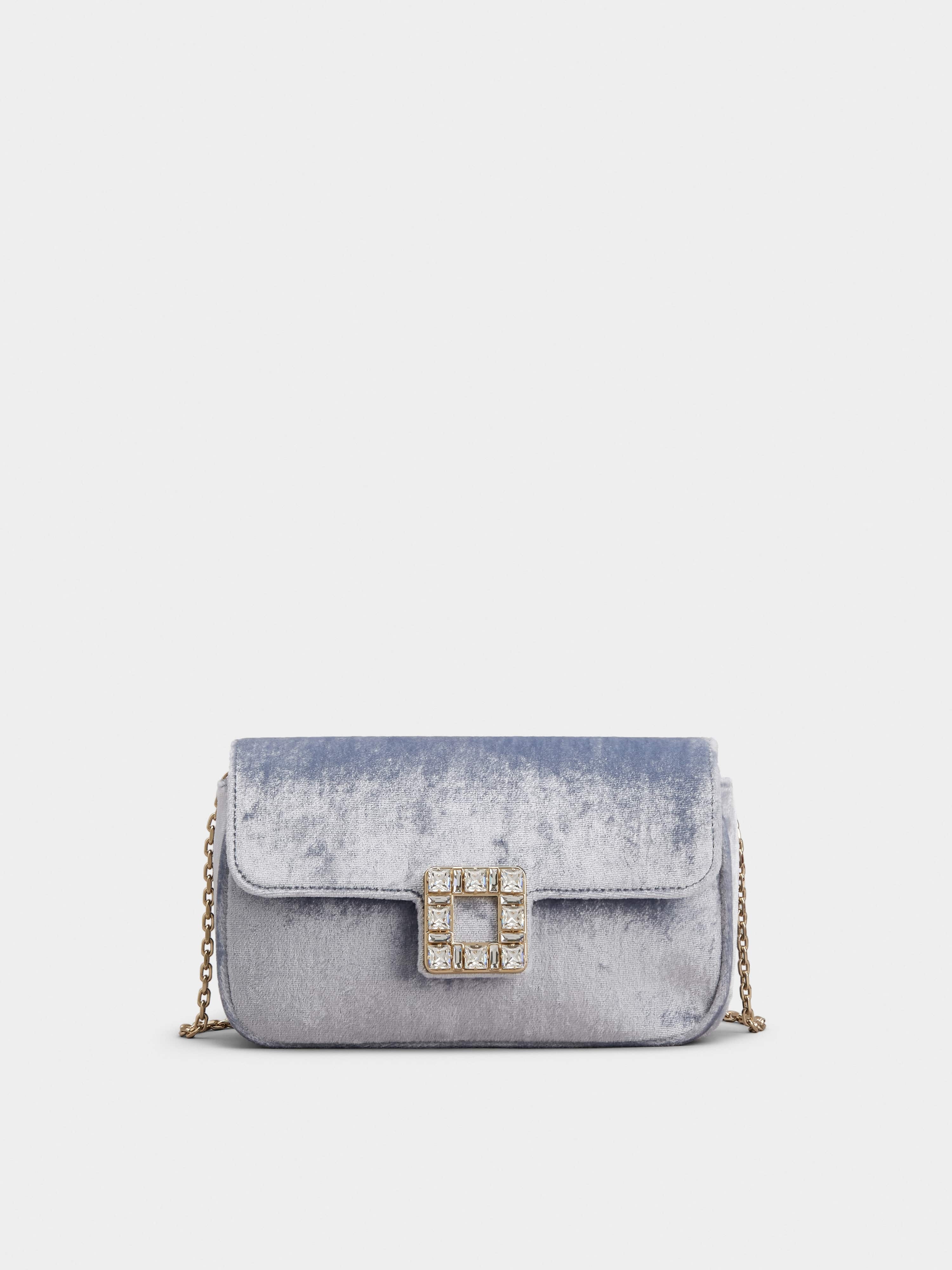 Jeu de Fille Strass Buckle Clutch Bag in Velvet - 1