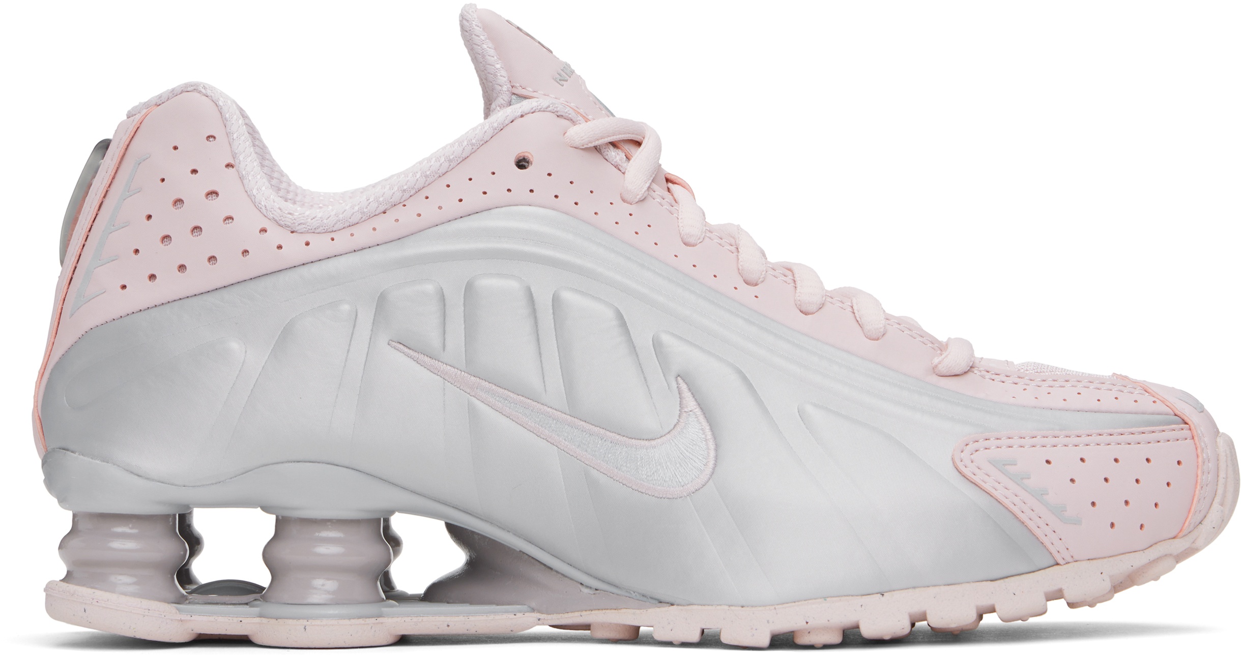 Nike Pink & Silver Shox R4 Sneakers | REVERSIBLE