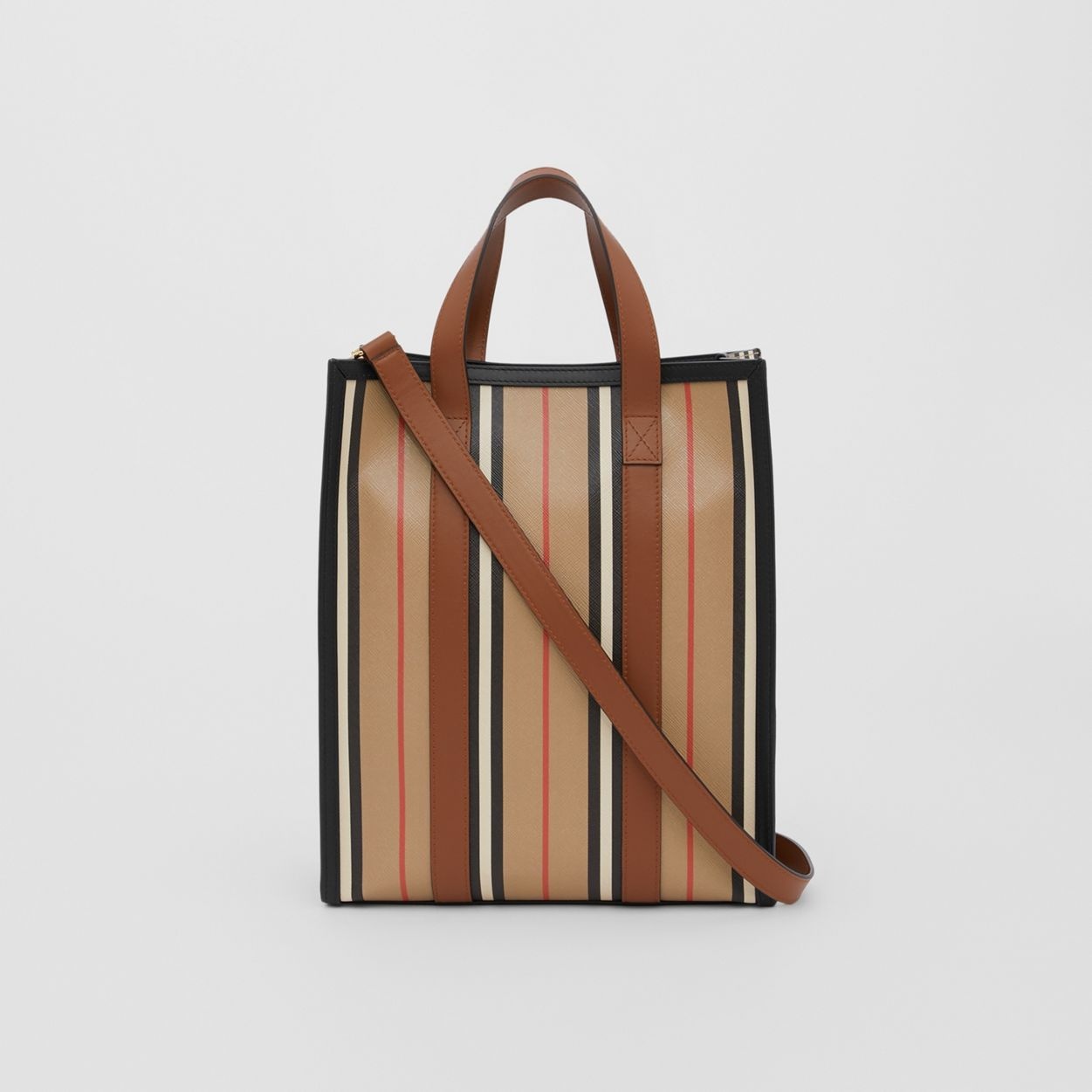 Small Icon Stripe E-canvas Portrait Tote Bag - 6