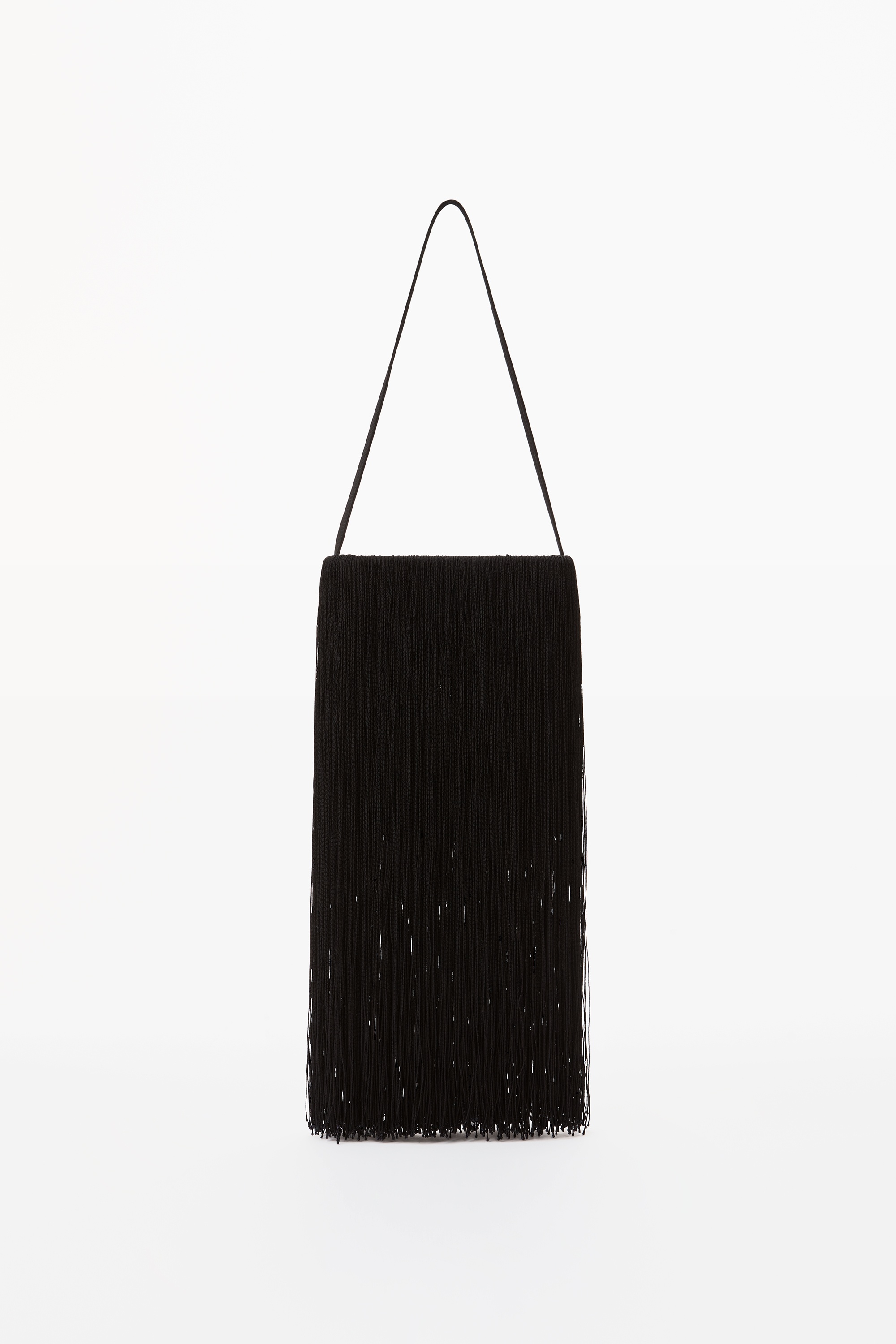 FRINGE SHOULDER BAG IN SATIN - 1