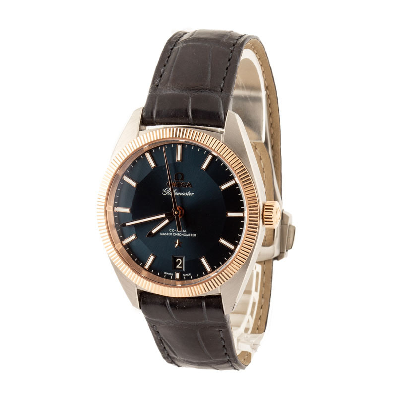 Pre-owned Omega Constellation Globemaster Steel & Sedna Gold Blue Dial - 2