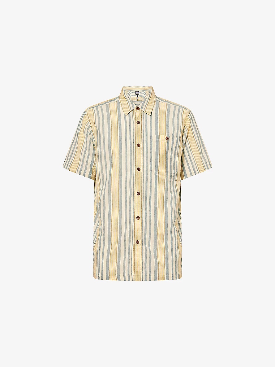 トップス Patagonia Striped Short Sleeve Shirt Patagonia Stripe-Print Short-Sleeve Cotton Shirt | REVERSIBLE