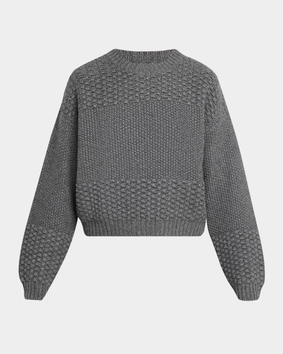 Signe Textured Cashmere Knit Crewneck Sweater - 1