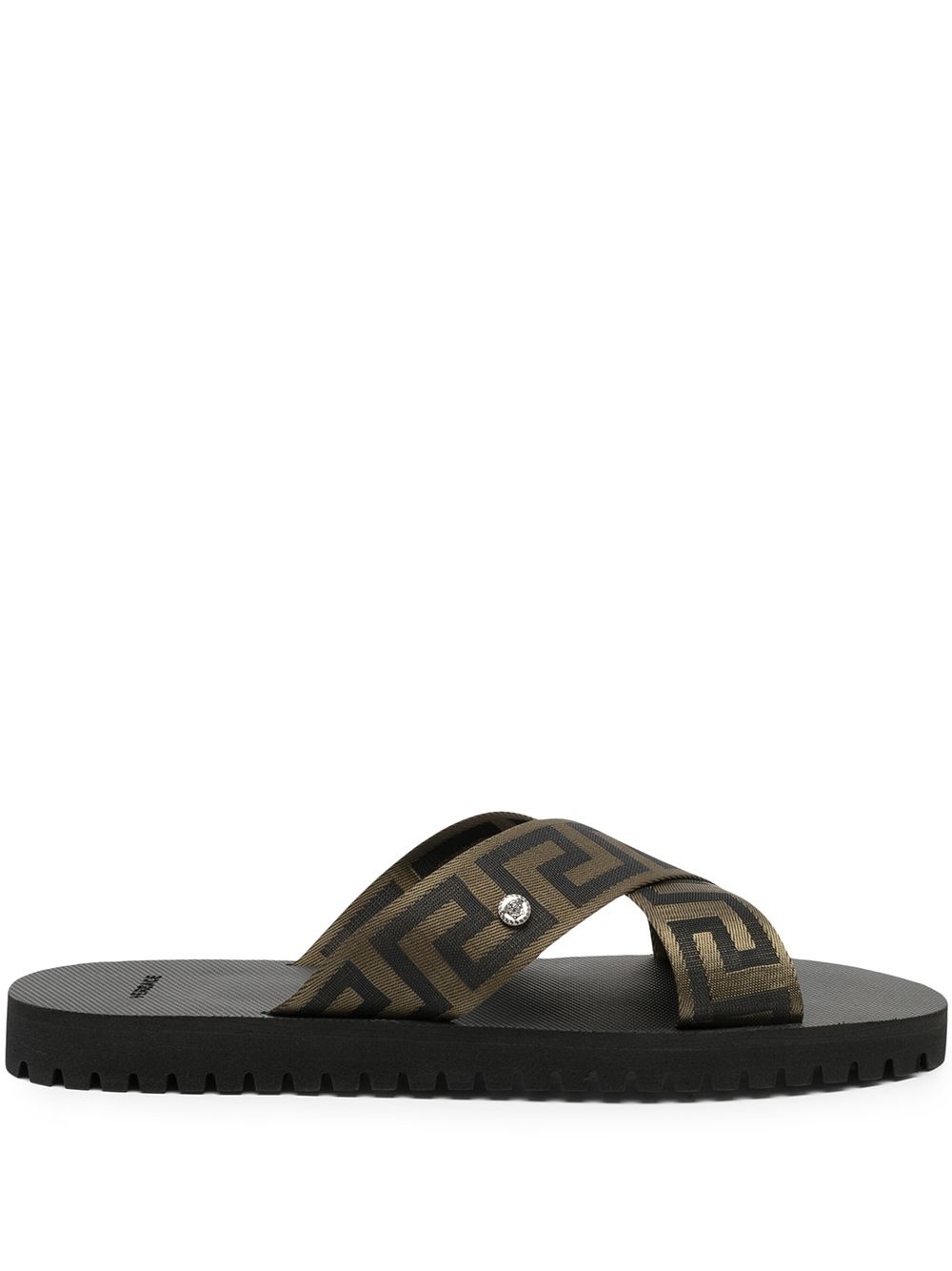 Greca-pattern crossover-strap sandals - 1