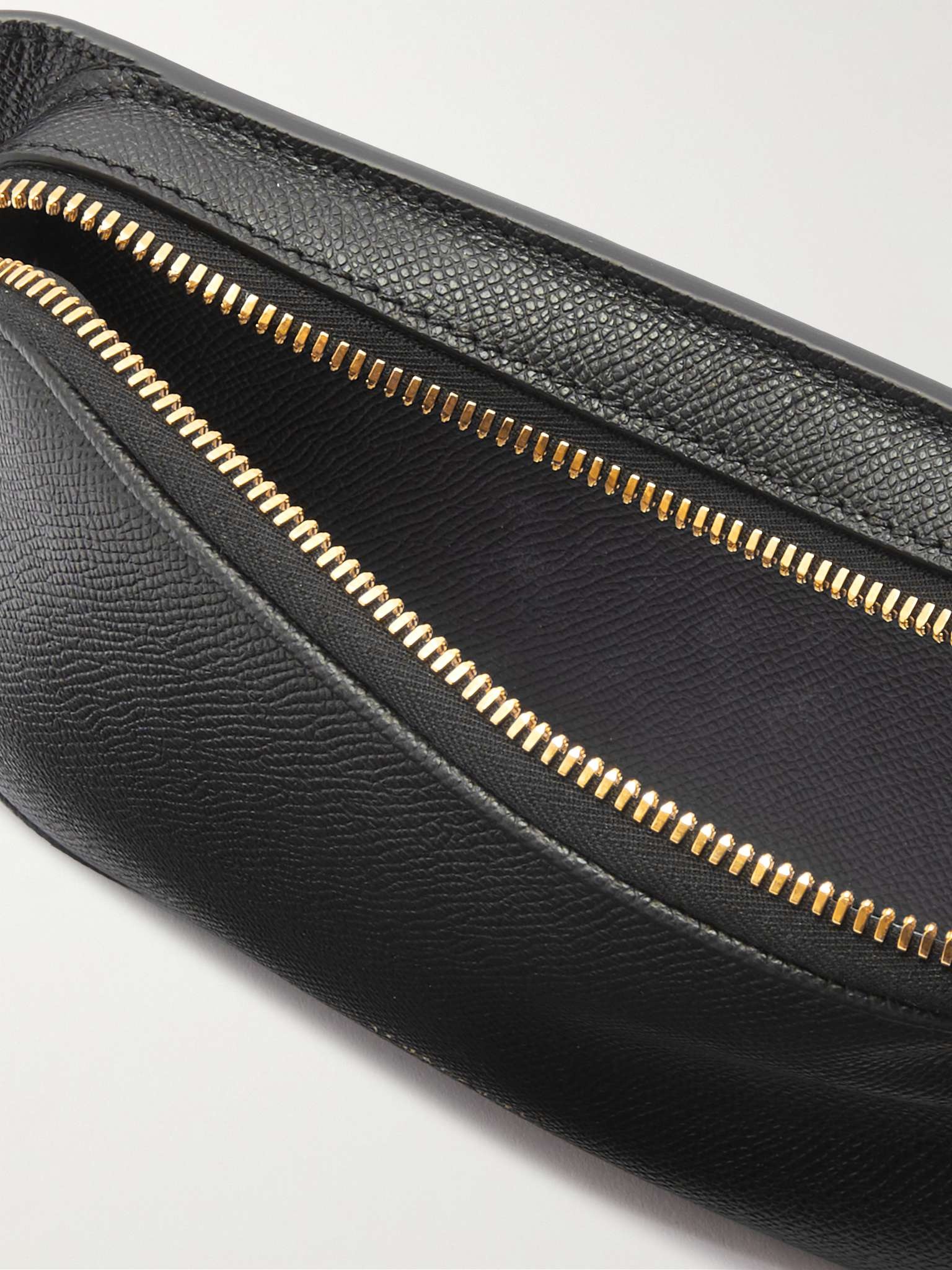 Logo-Print Full-Grain Leather Belt Bag - 3