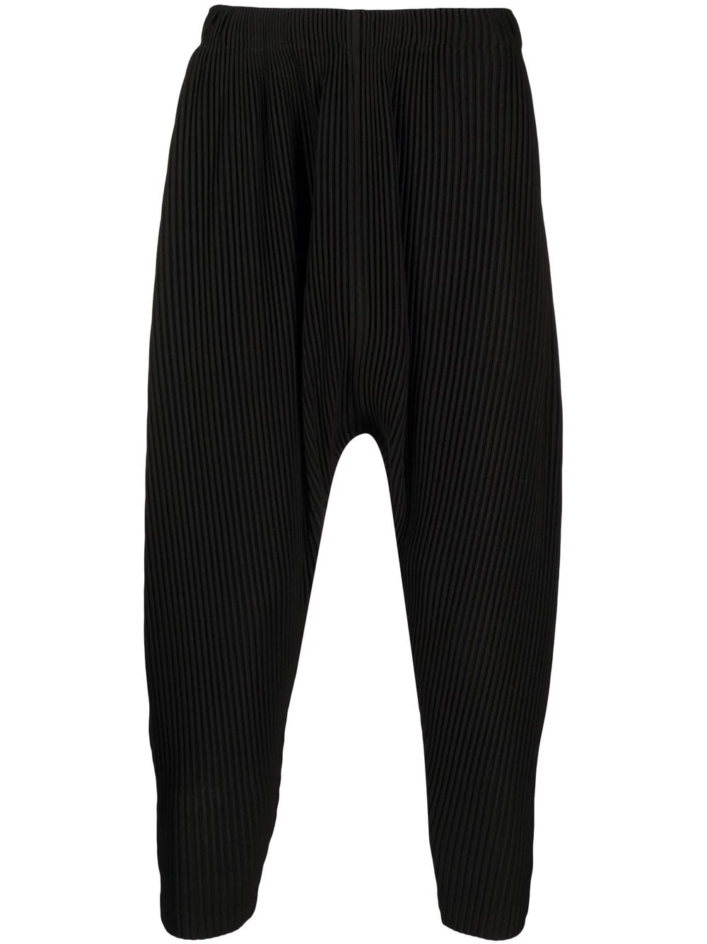 pleated drop-crotch trousers - 1