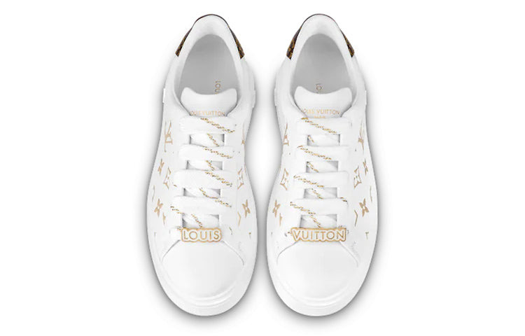 (WMNS) LOUIS VUITTON Time Out Sneakers 'White with Gold Monogram' 1A9HAV - 3