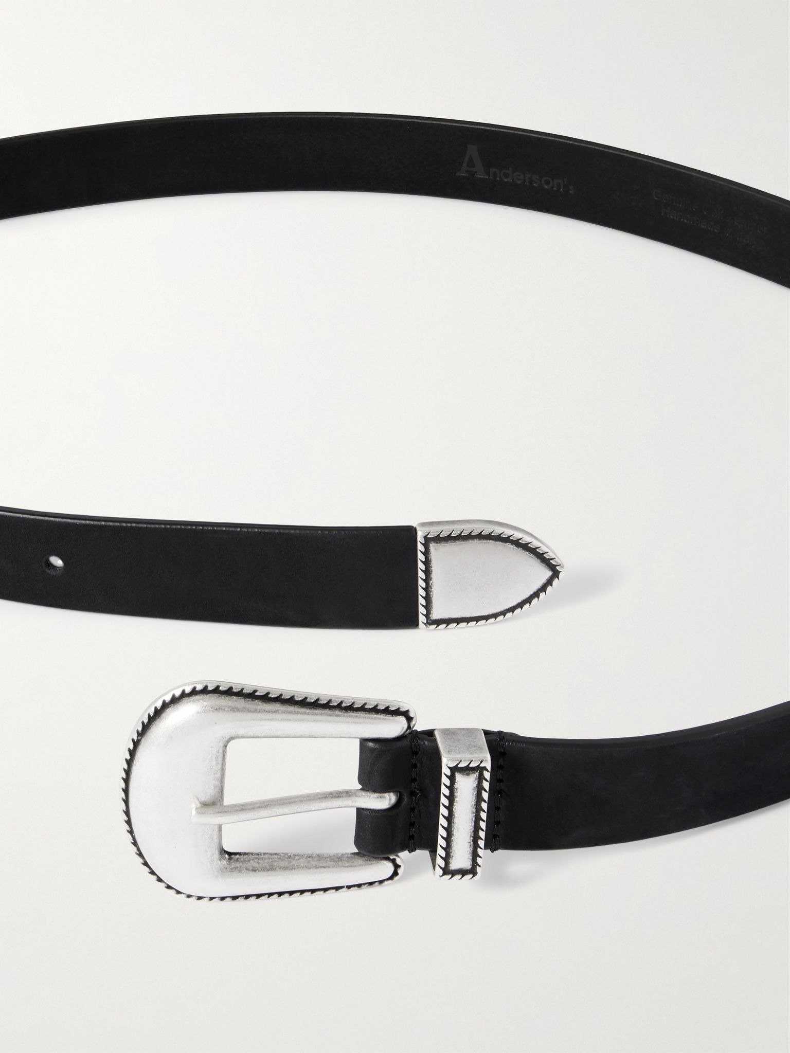 2.5cm Nubuck Western Belt Black - 2