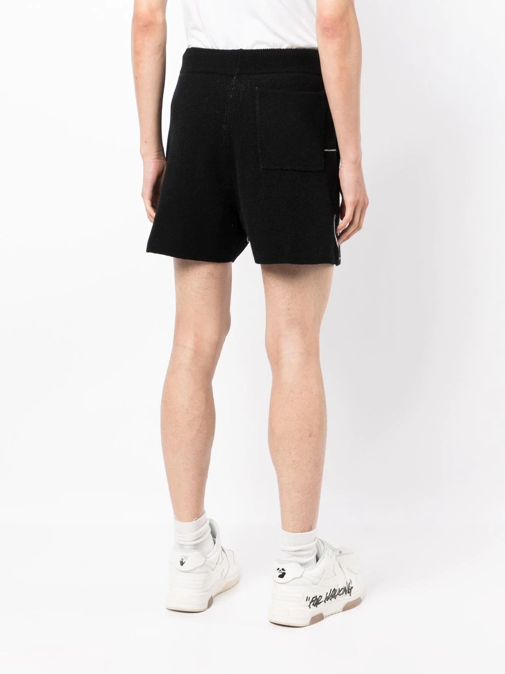 intarsia-knit logo-motif shorts - 4