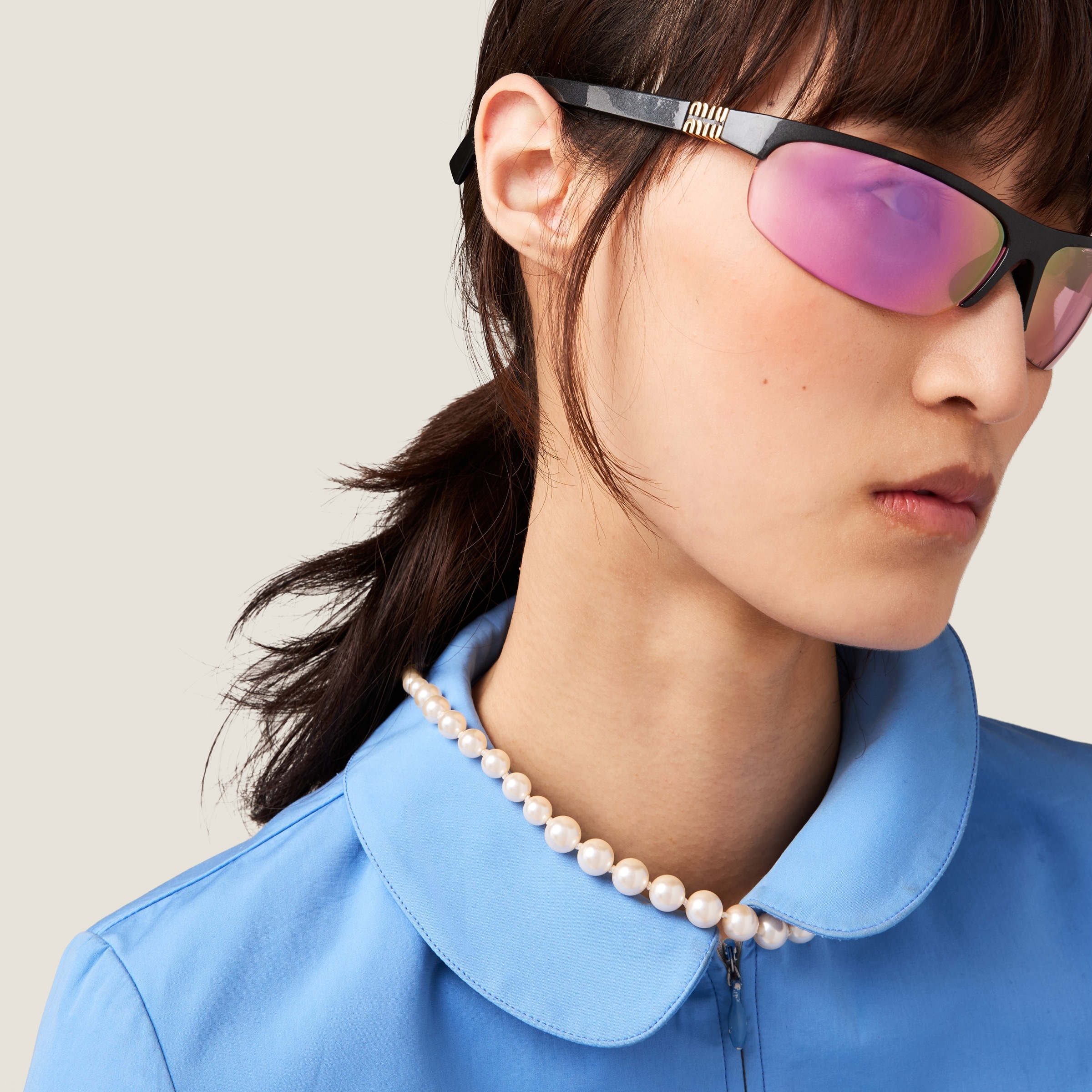 Miu Miu Runway sunglassesクリアレンズブルーライトカット おしゃれ MIUMIU(ミュウミュウ) ブルーライトカットサングラス