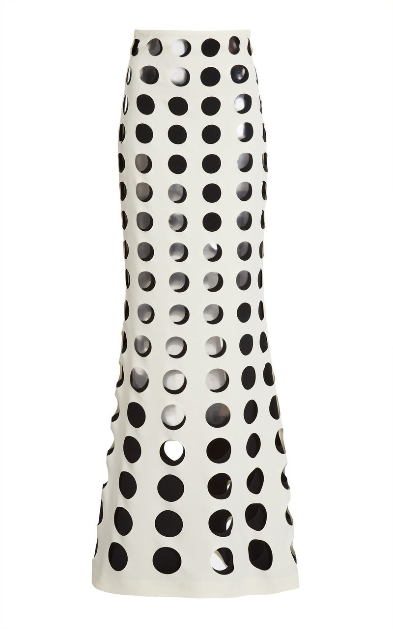 LAYERED HOLE SKIRT WHITE BLACK 7