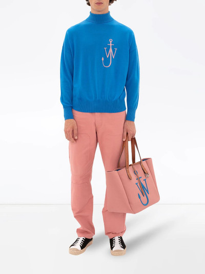 JW Anderson embroidered Anchor motif turtleneck jumper outlook