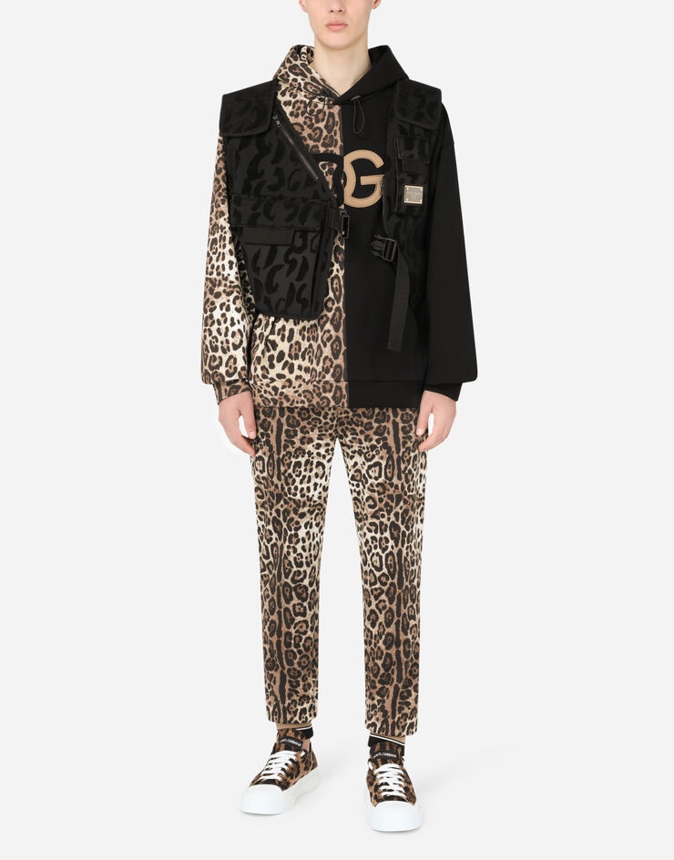 Flocked leopard-print vest with patch - 6