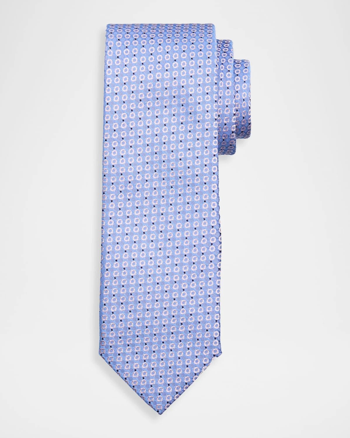 Men & apos;s Geometric Circle Silk Tie - 1