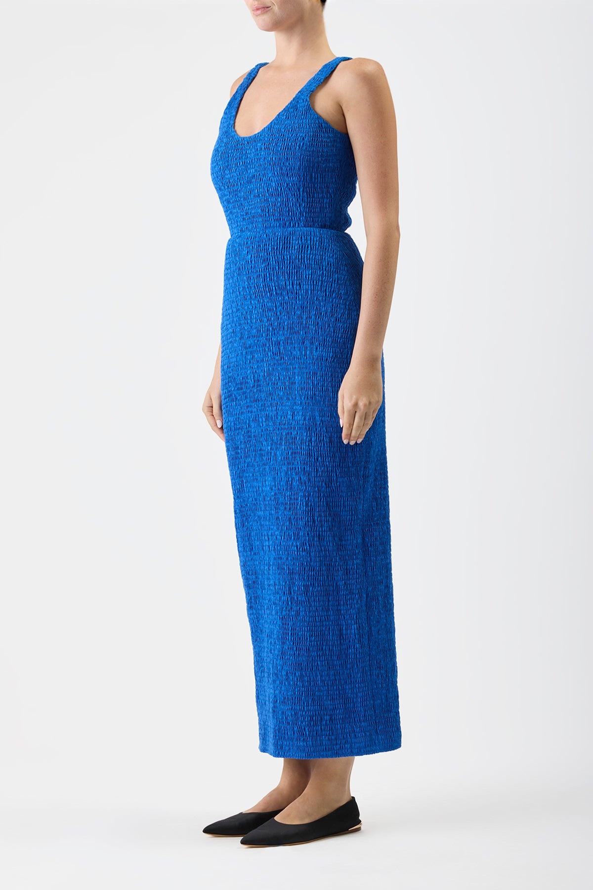 Girard Dress in Shirred Aloe Linen - 3