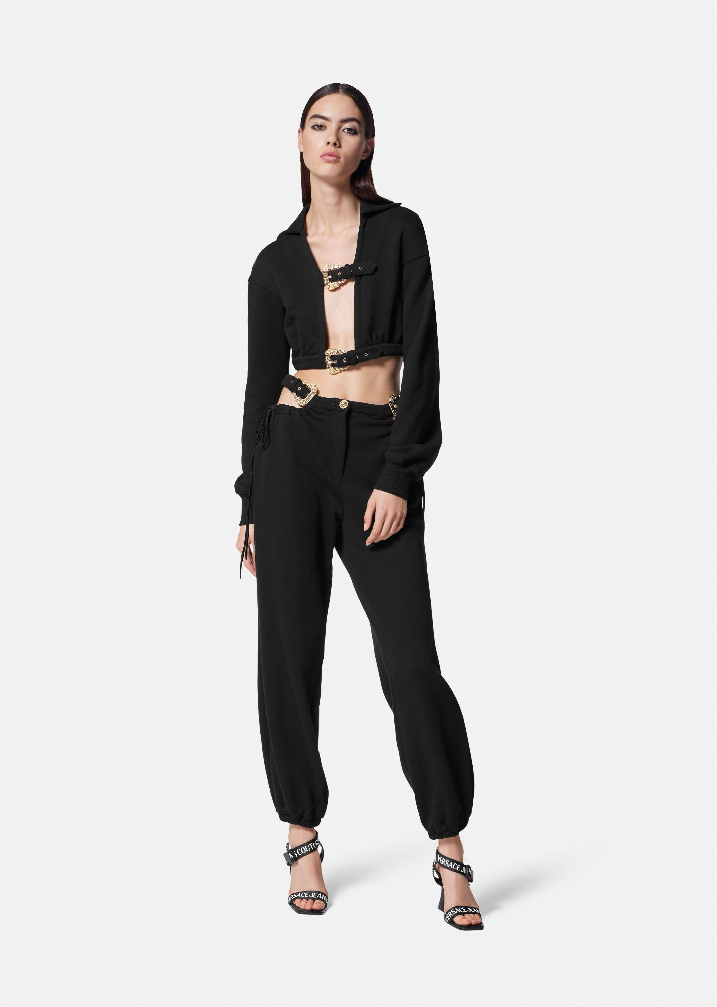 Baroque Buckle Crop Hoodie - 2