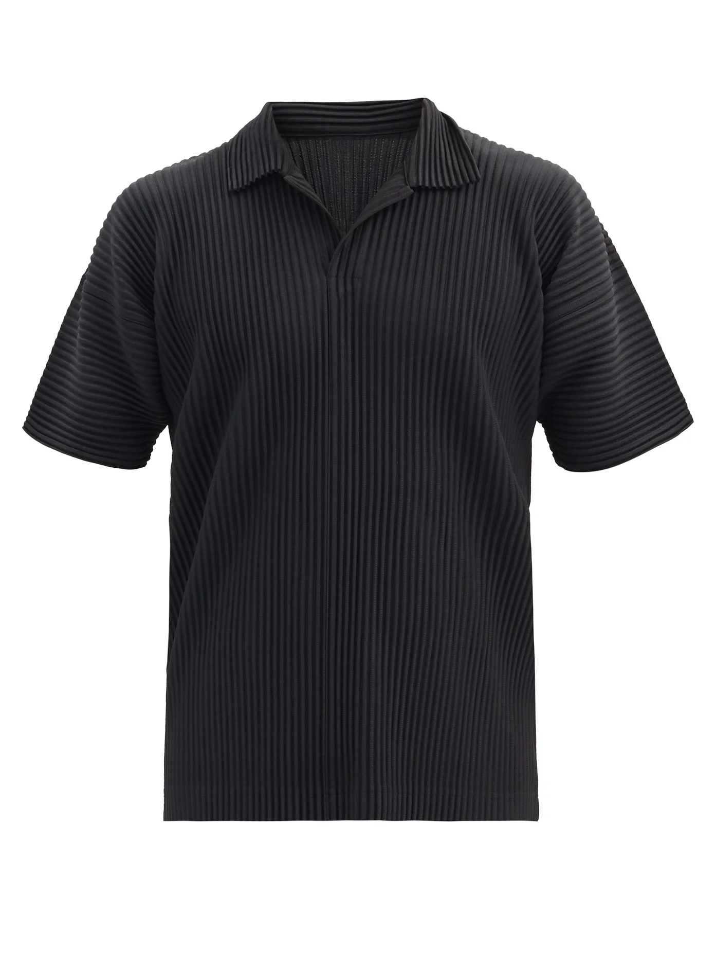 Technical-pleated polo shirt - 1