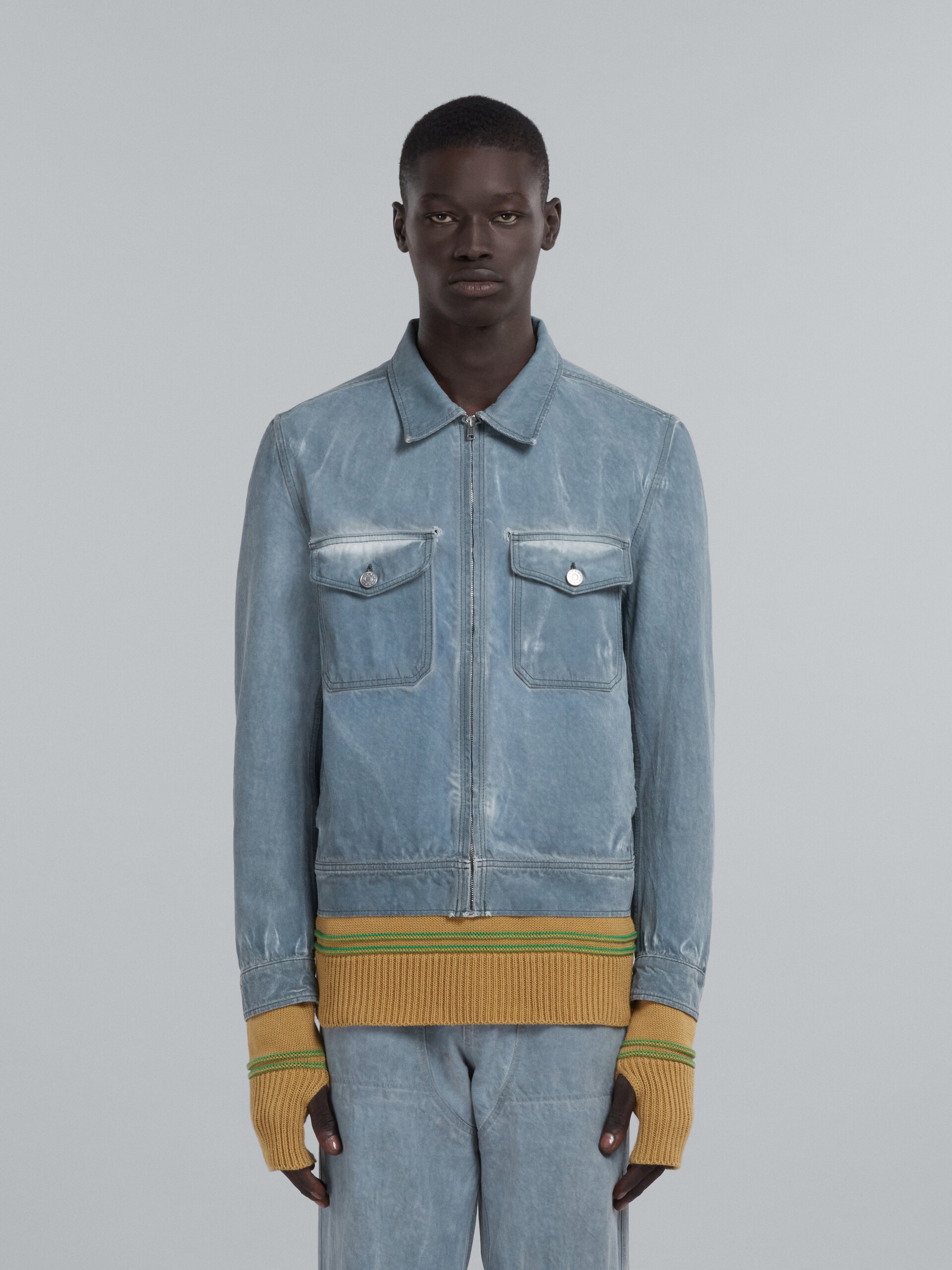 GREY COTTON DRILL JACKET - 2