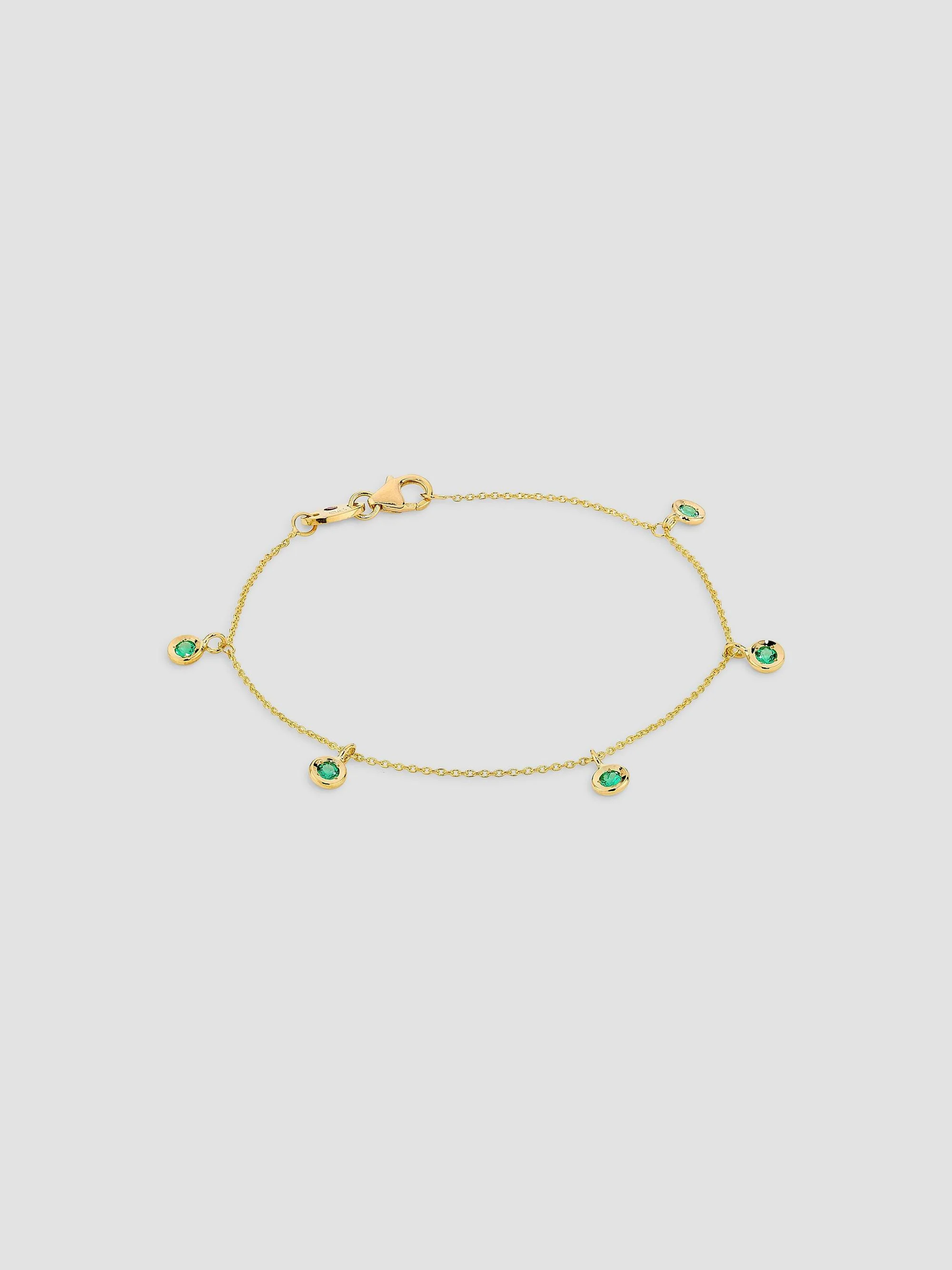Women's Diamonds By The Inch 18K Yellow Gold & Emerald Station Bracelet/7" - Emerald - 1
