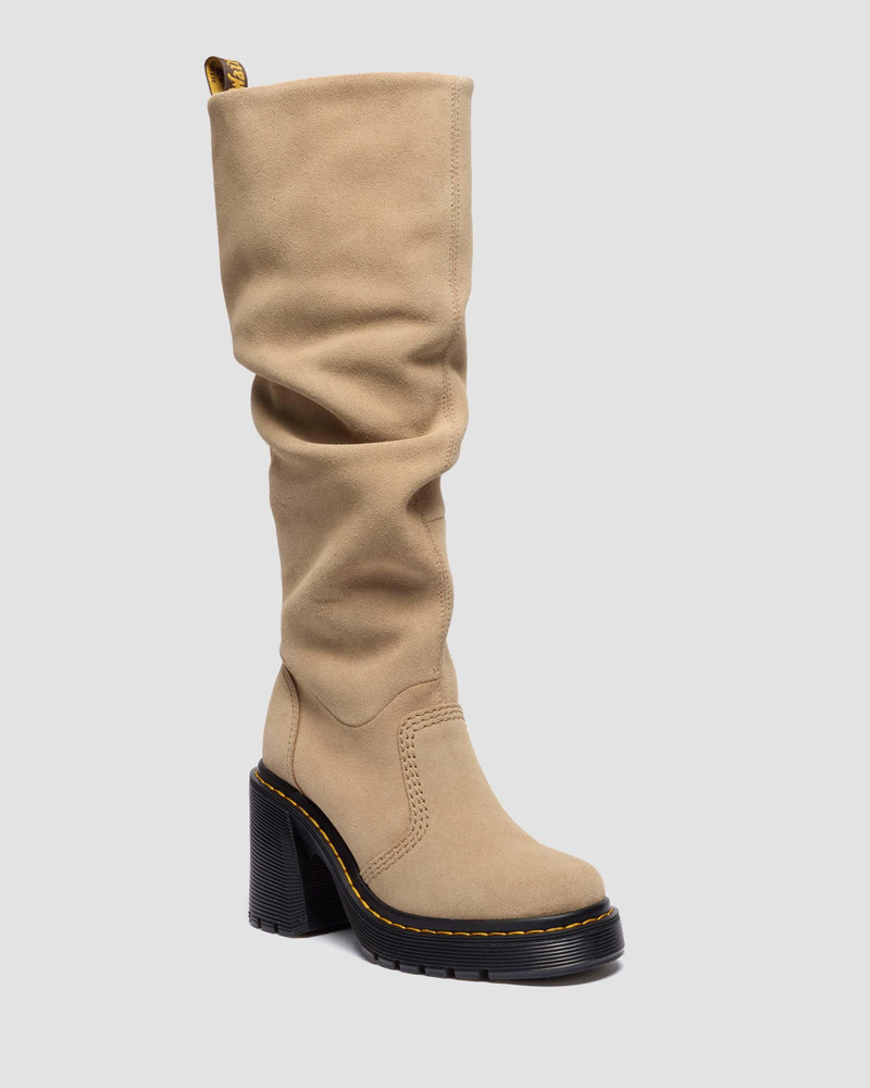 Dr. Martens KASEY Suede Knee High Heeled Boots outlook