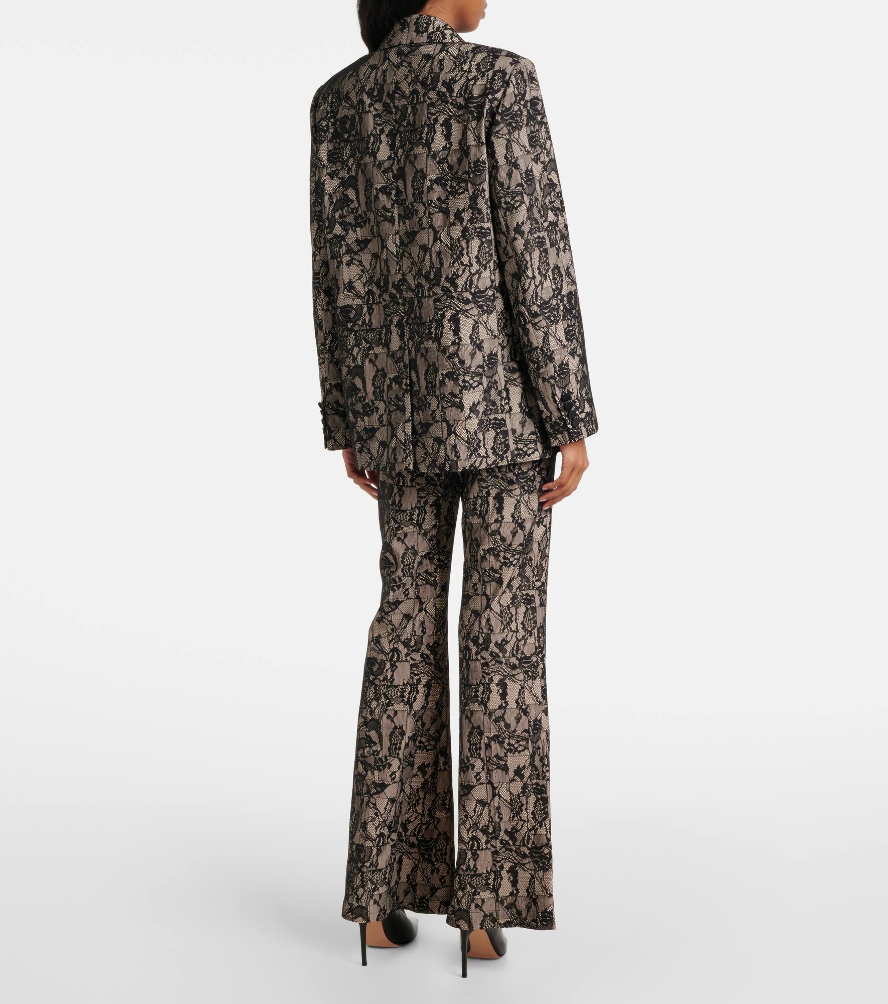 Jaden patchwork lace-trimmed blazer - 3