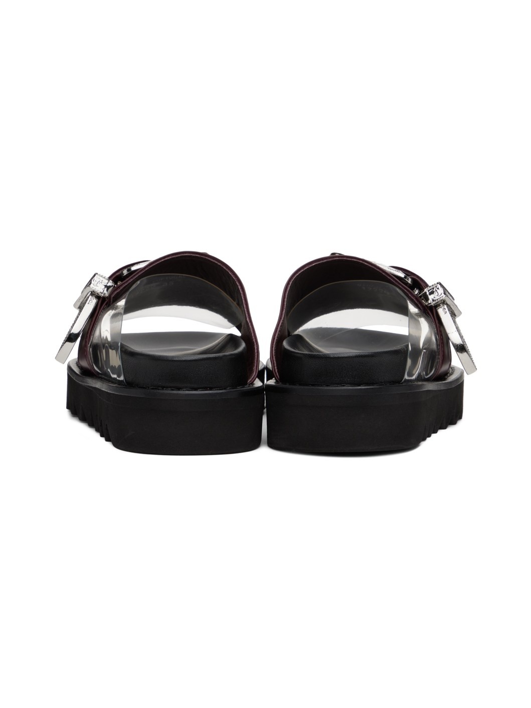 Burgundy Buckle Sandals - 2