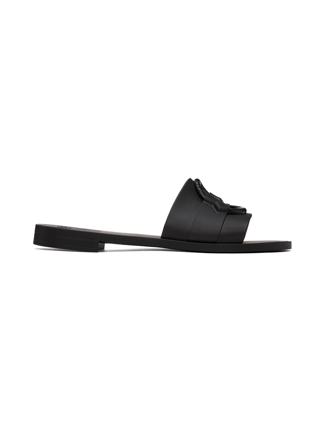 Black Rubber Sandals - 1