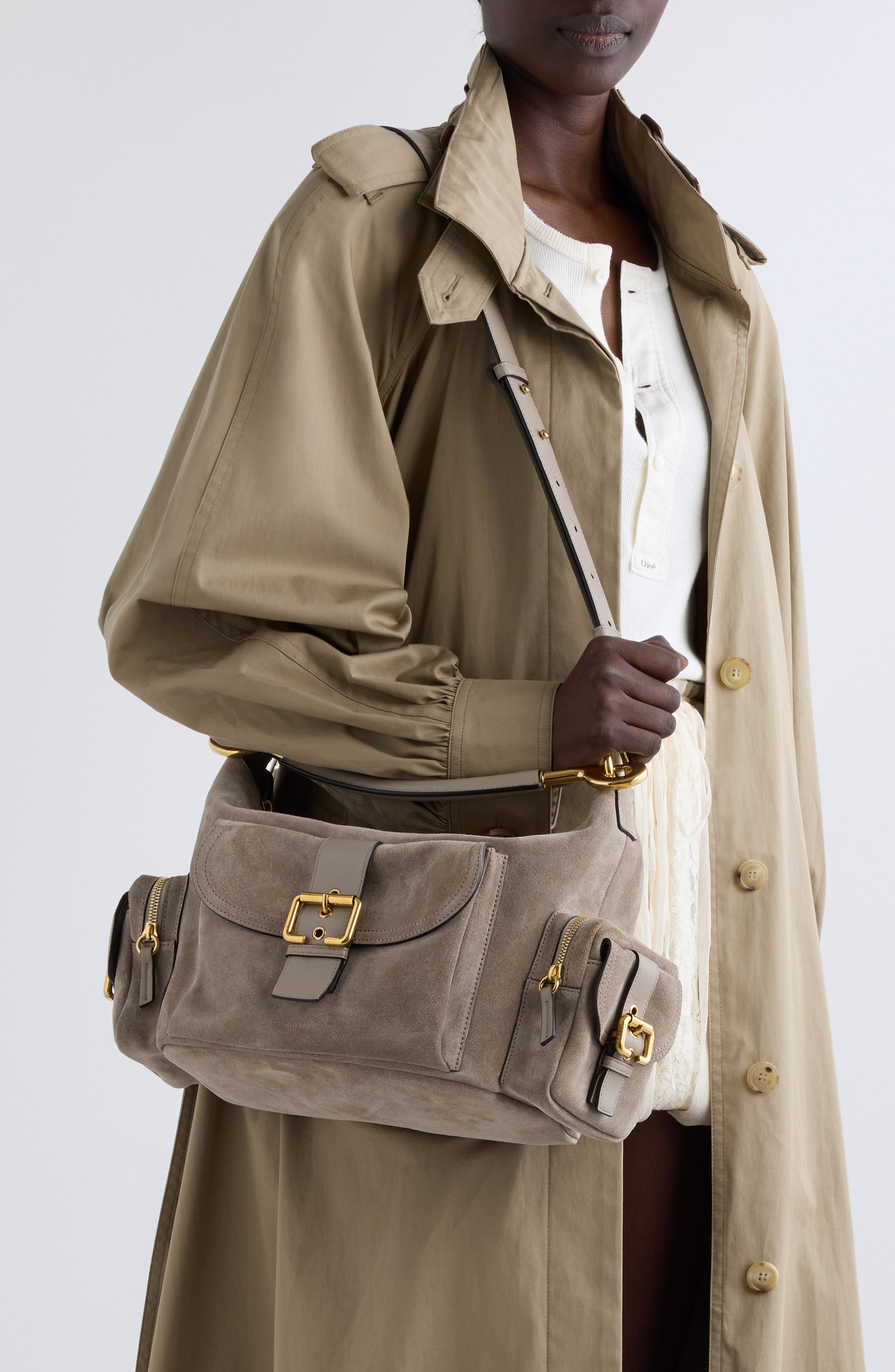 Chloé Suede Camera Bag in Motty Grey at Nordstrom - 2