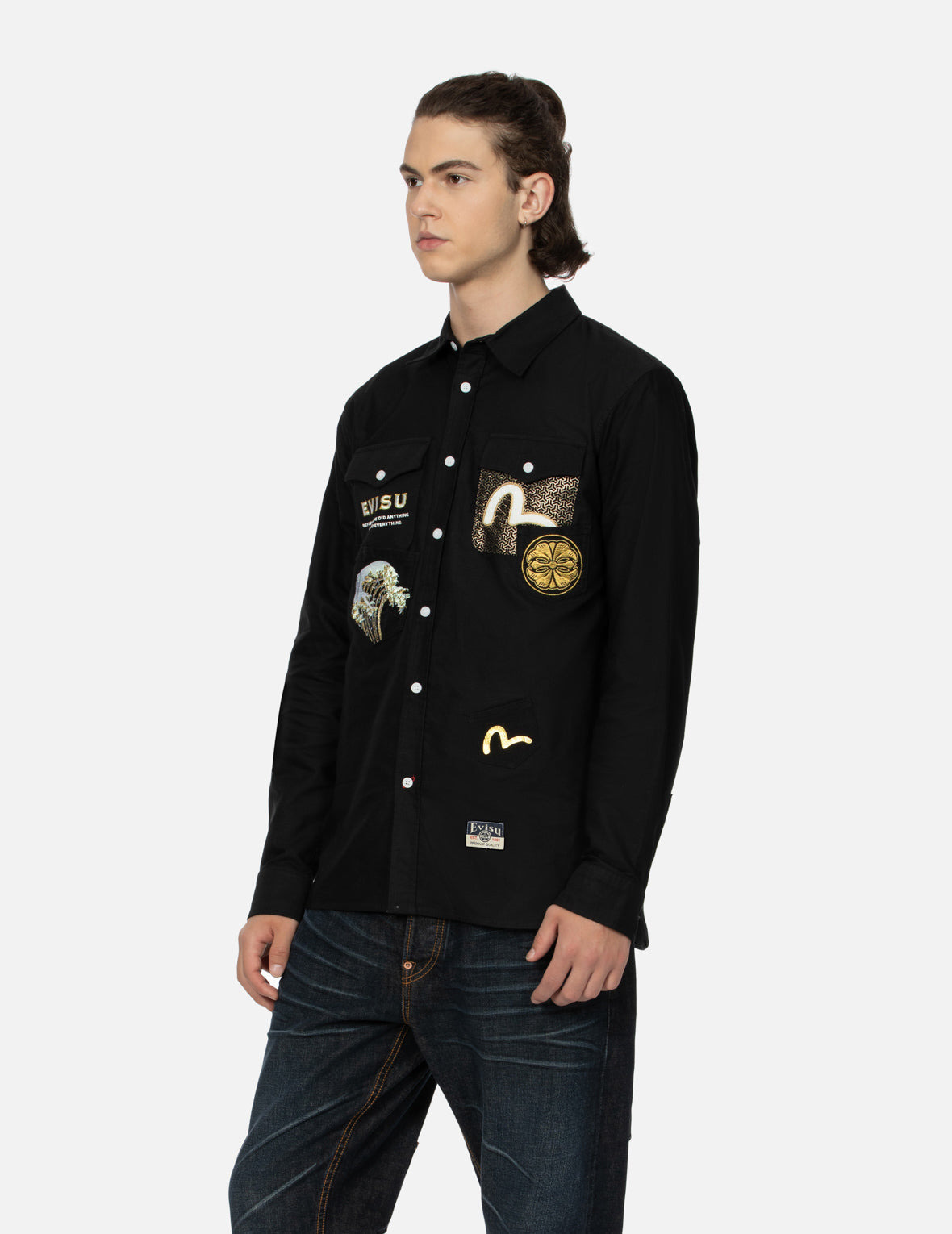 MULTI-POCKET AND LOGO PATCH EMBROIDERED RELAX FIT SHIRT - 7