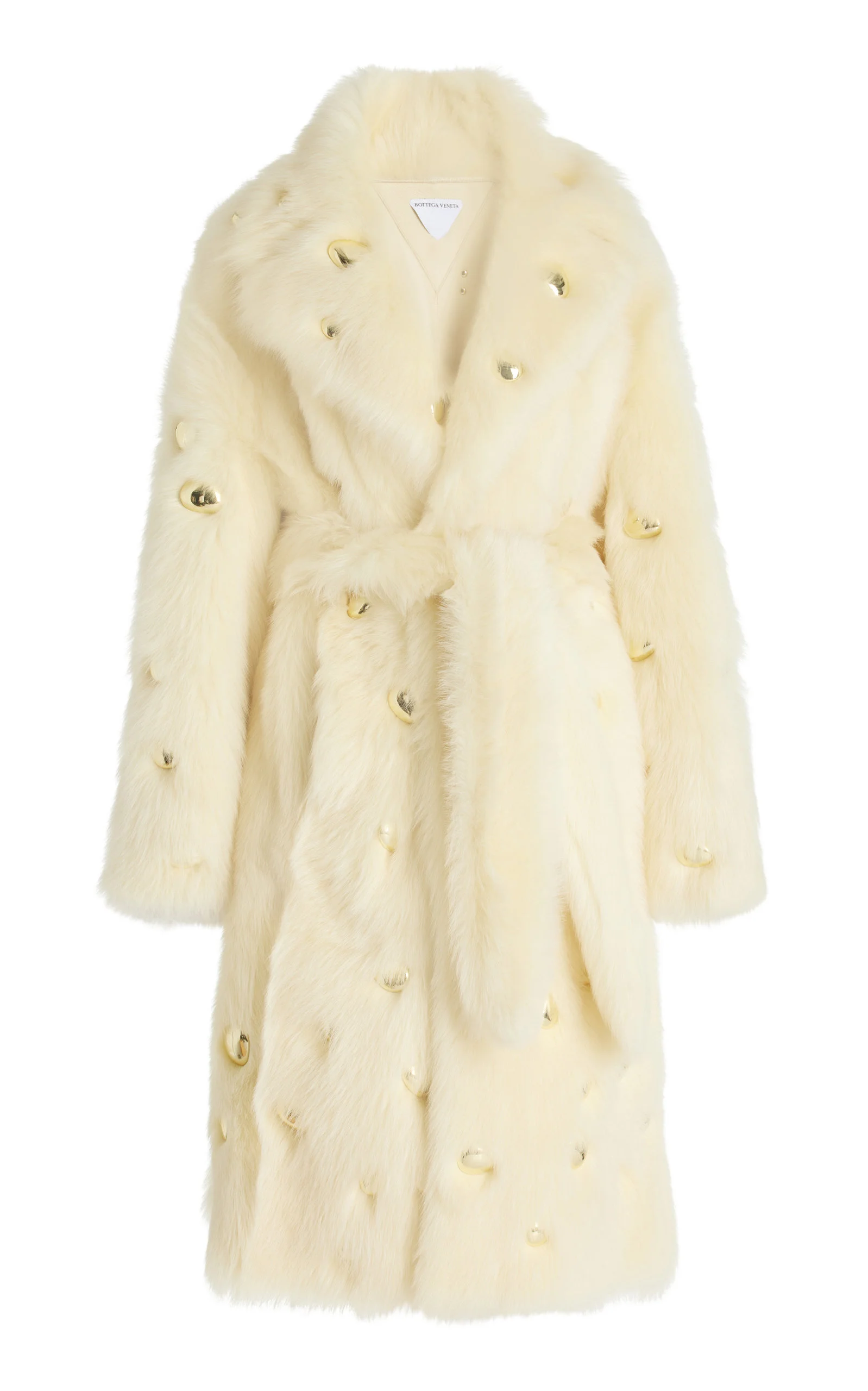 Embellished Shearling Coat neutral - 1