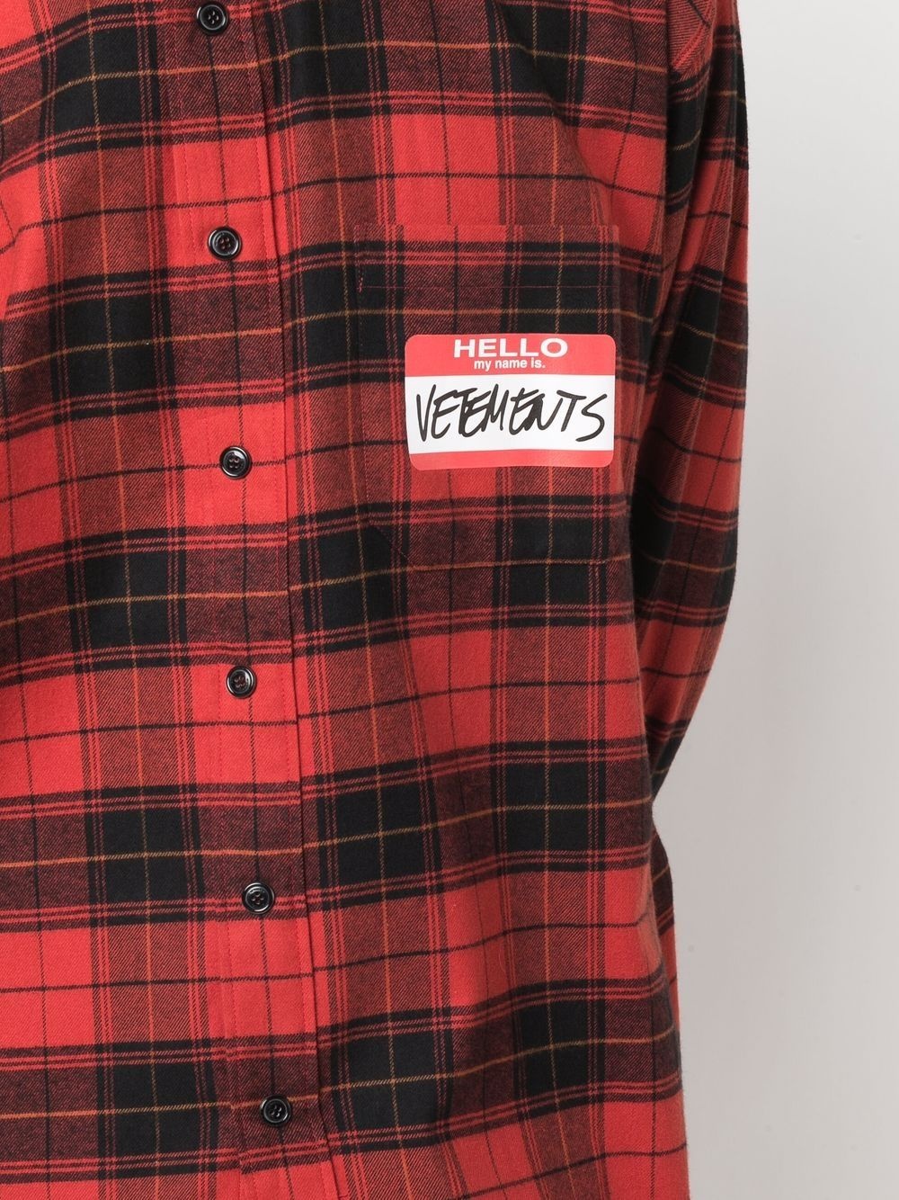 'Hello My Name Is' checked shirt - 6