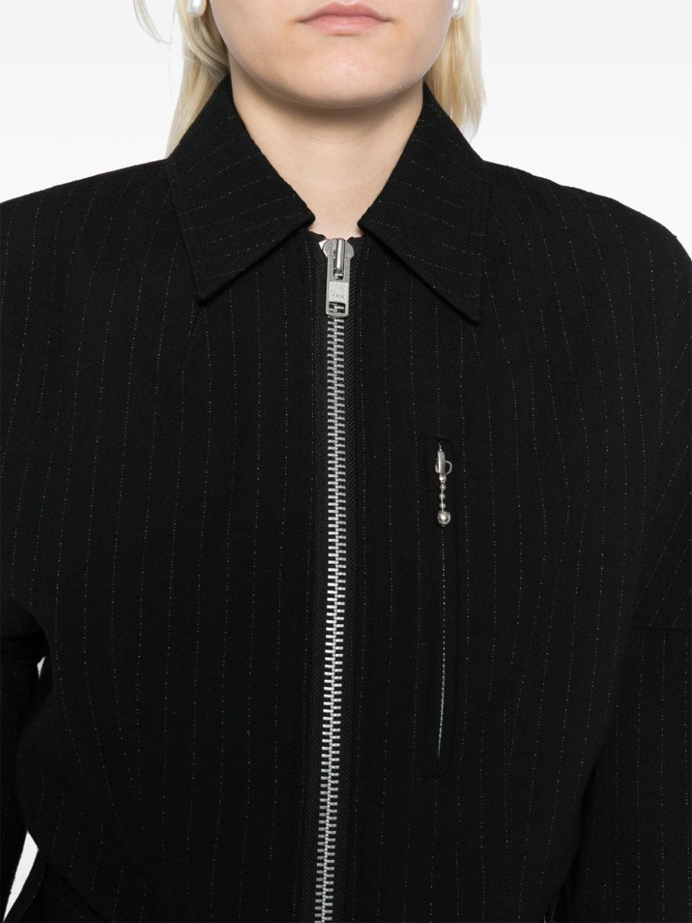 striped zip-up jacket - 5