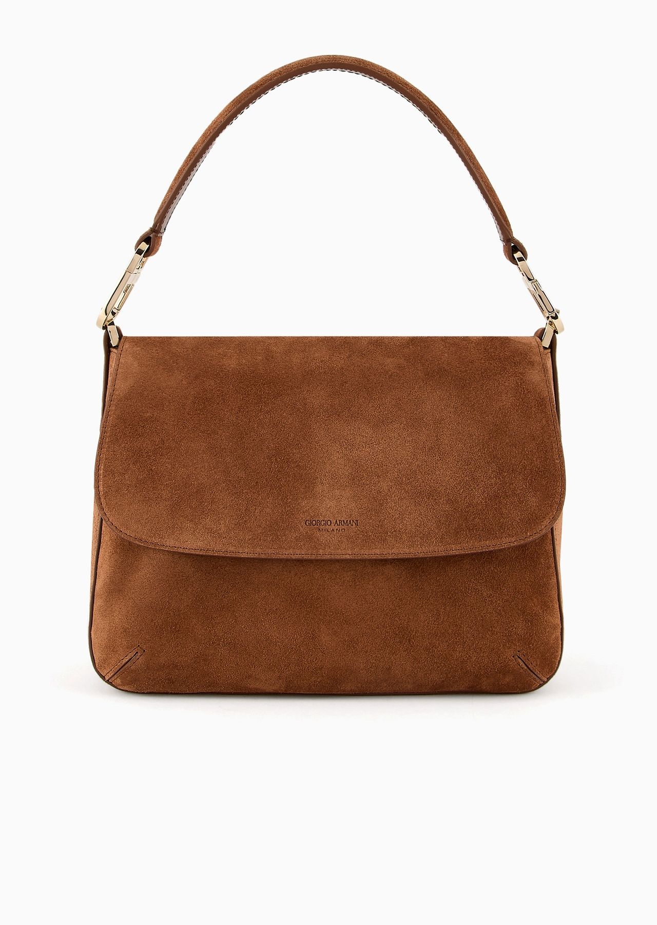 Medium la Prima Soft baguette bag in suede - 1