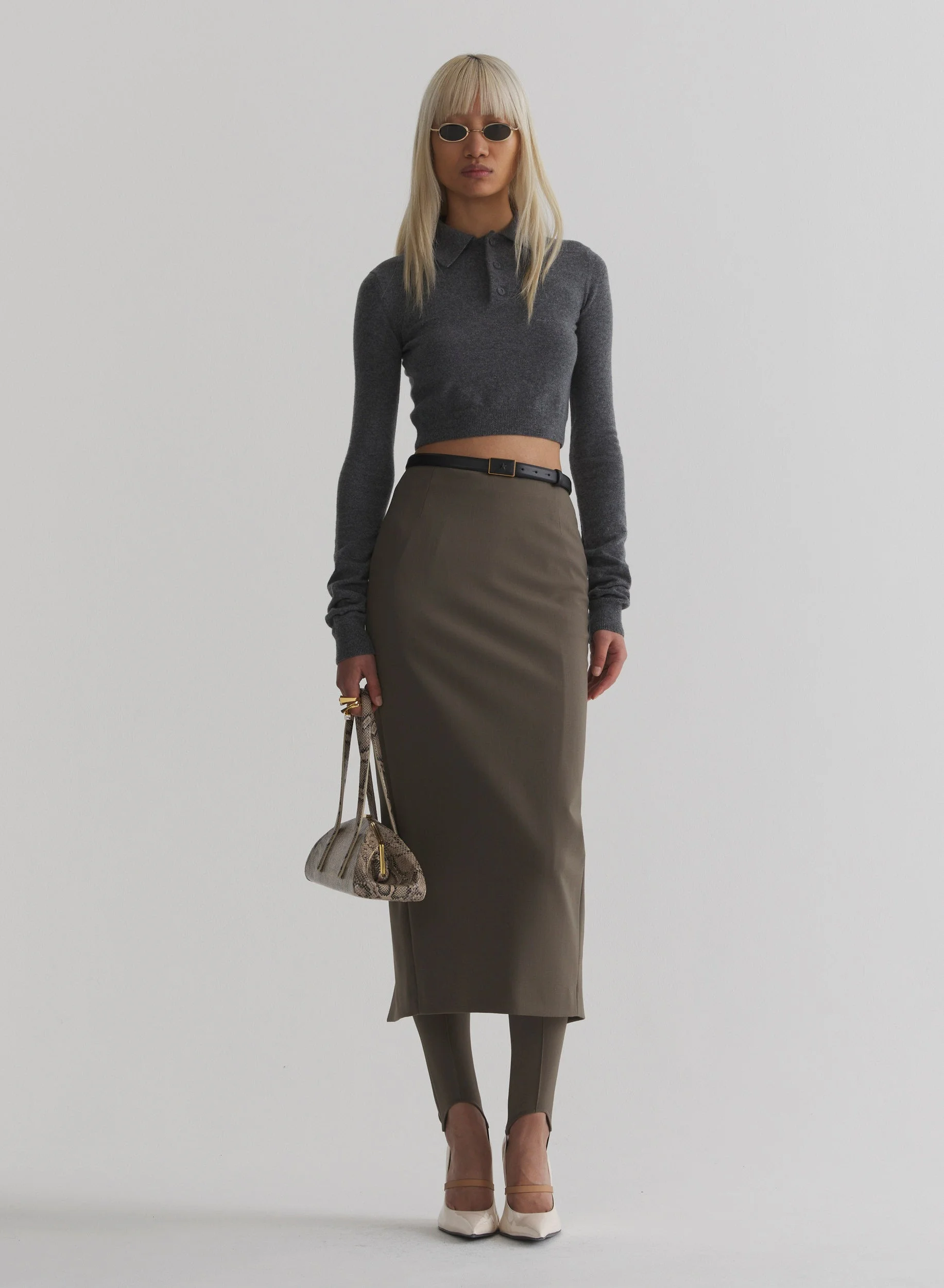 taupe pencil skirt - 1