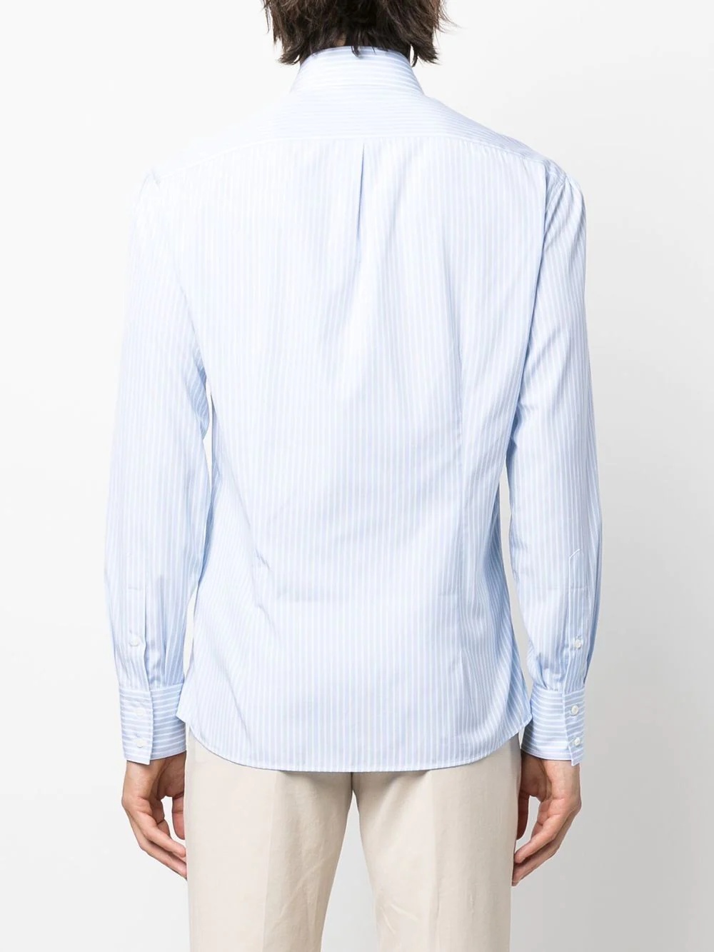 stripe-print cutaway-collar shirt - 4