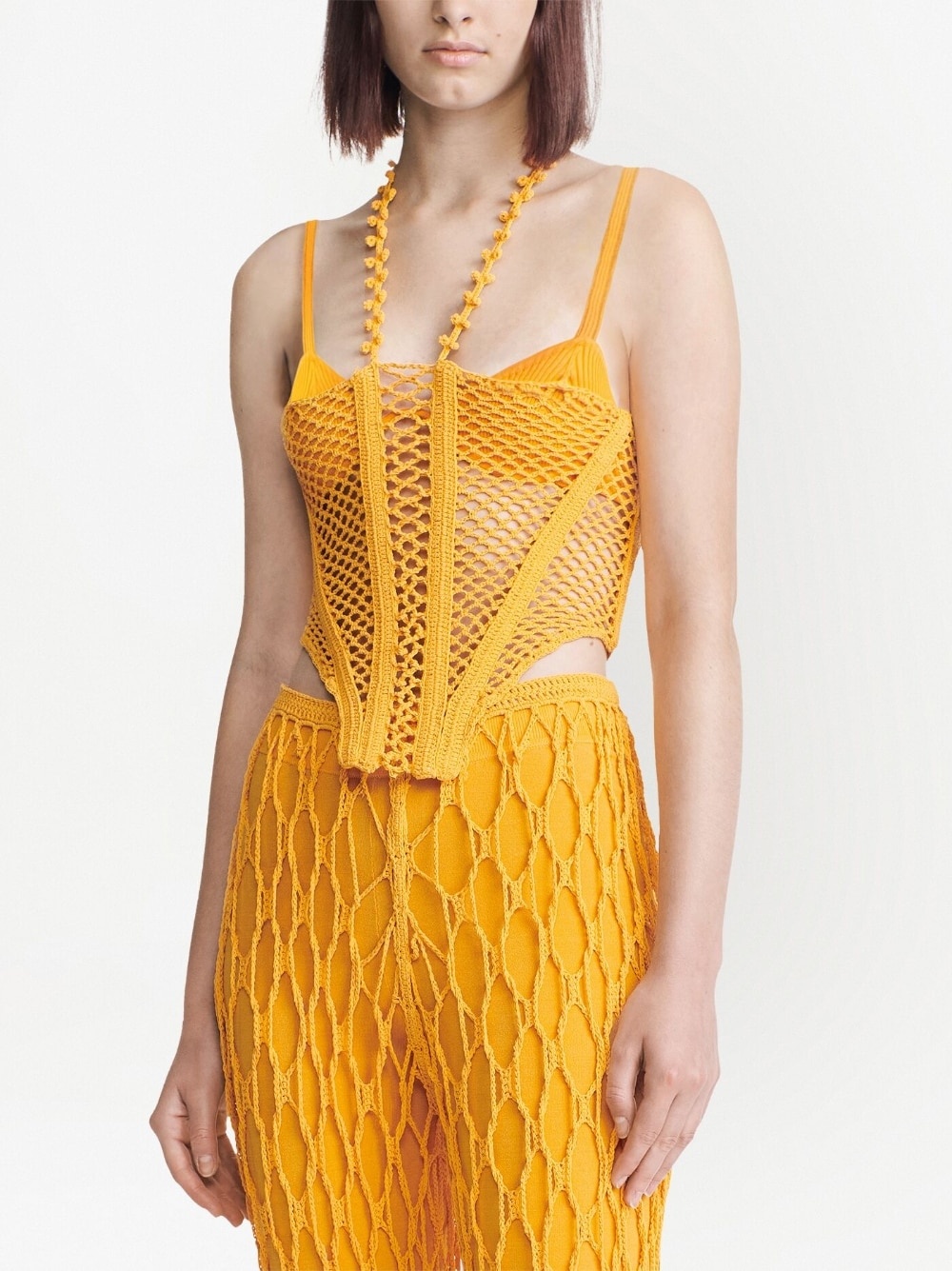 crochet corset-bodice layered top - 3