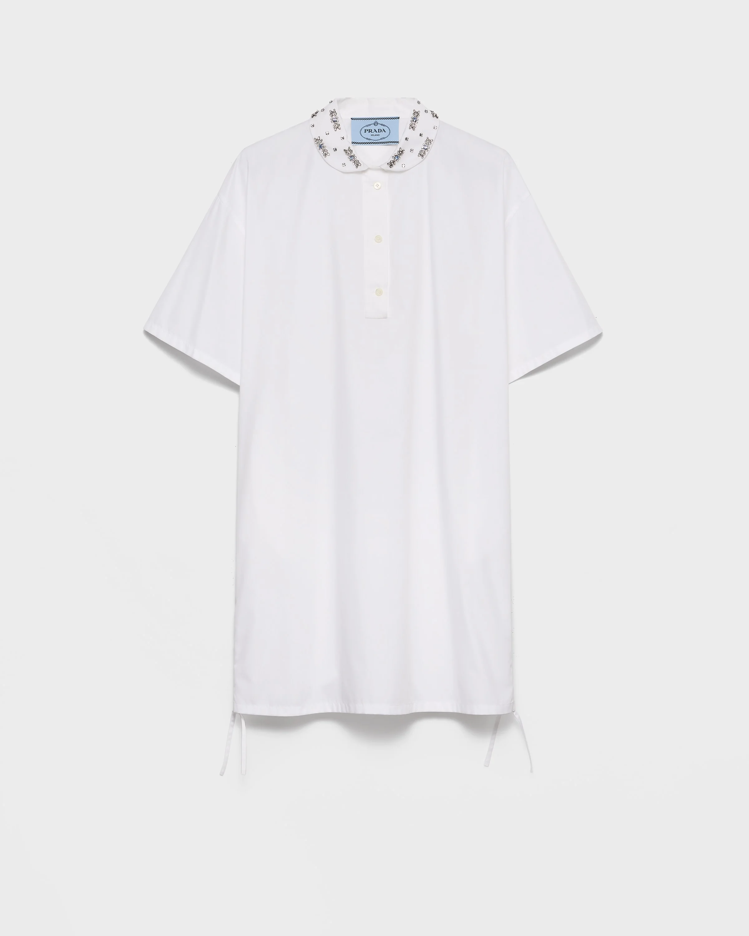 Embroidered poplin mini-dress - 1