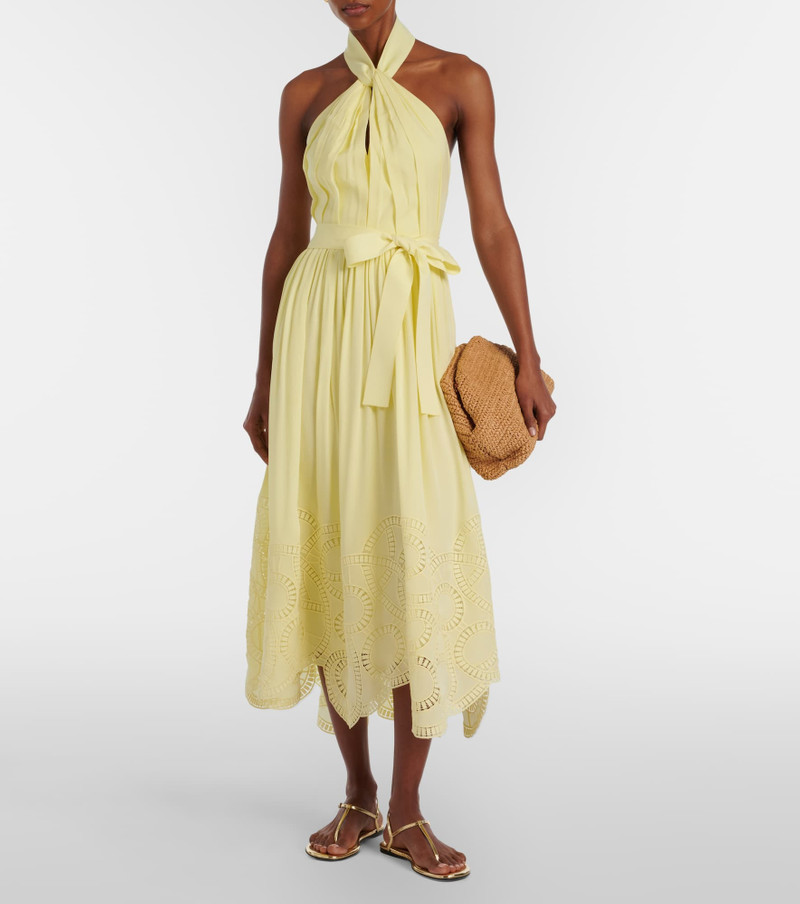 ELIE SAAB Halterneck silk-blend midi dress outlook