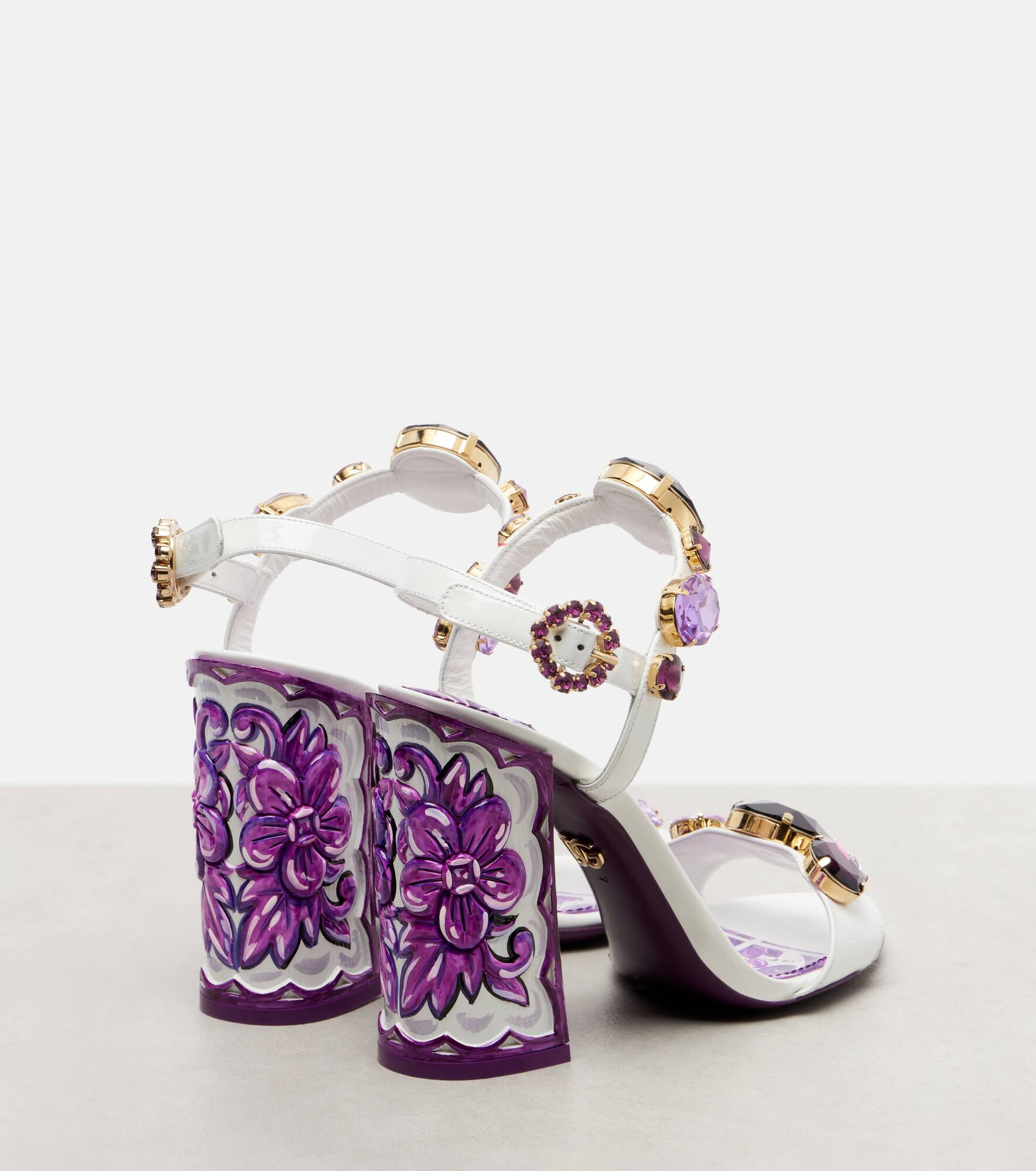 Majolica embellished leather sandals - 2