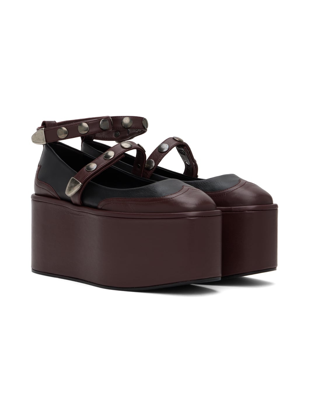 Black & Brown Camille Platform Ballerina Flats - 4