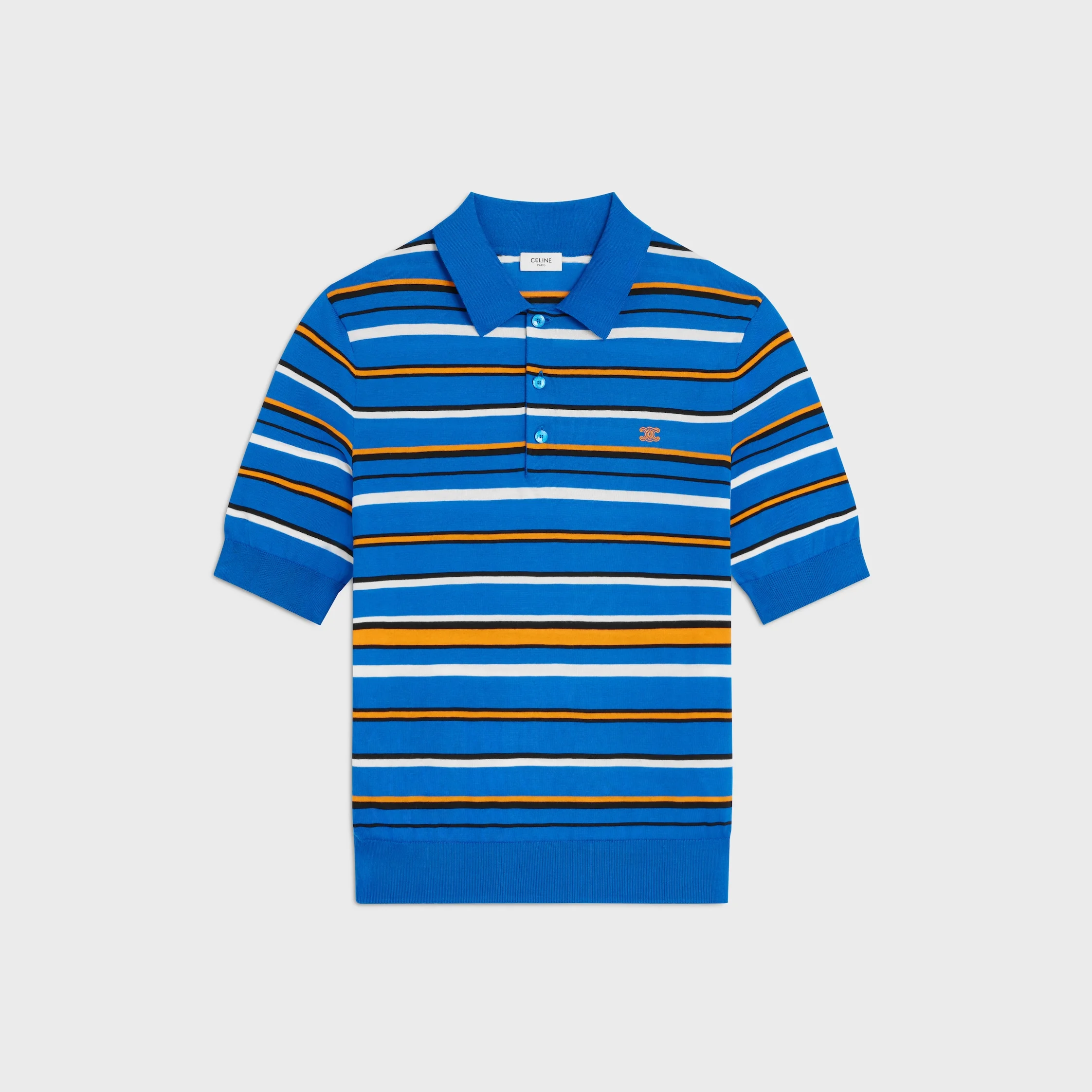 short-sleeved polo sweater IN fine cotton - 1