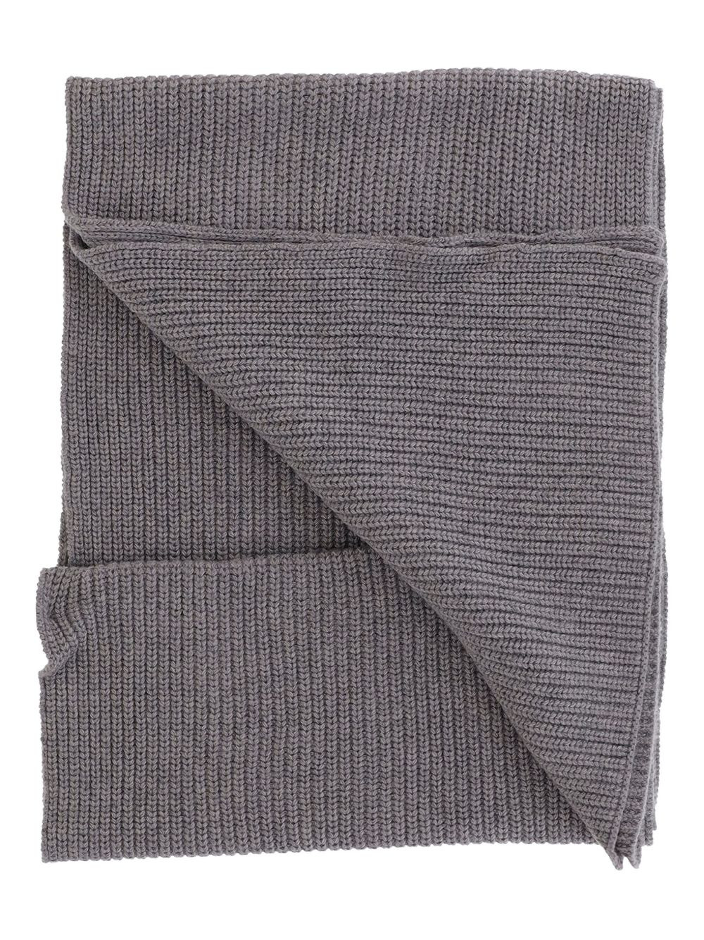 ribbed logo-label scarf - 2