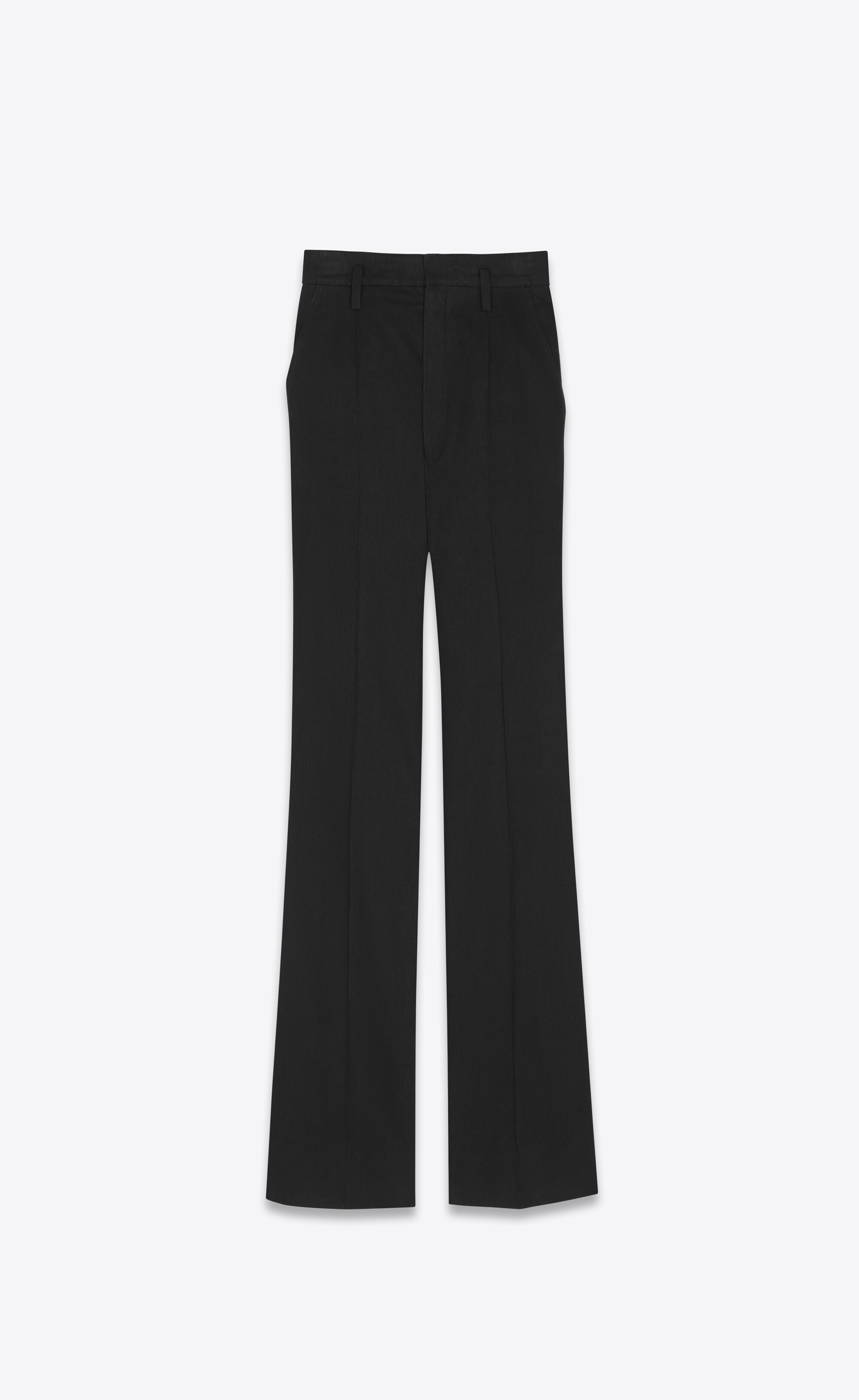 high-waisted pants in black denim - 1