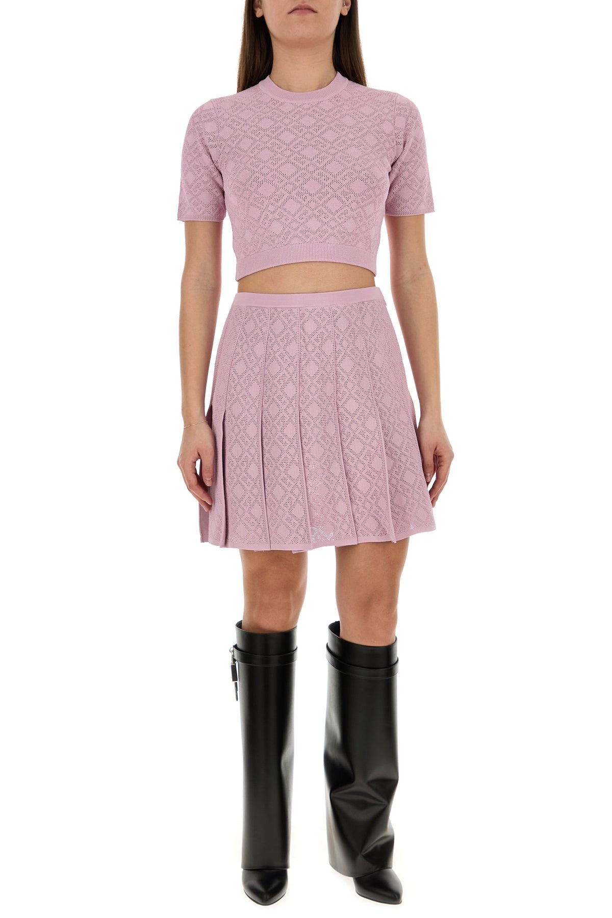 Pink viscose blend skirt - 6