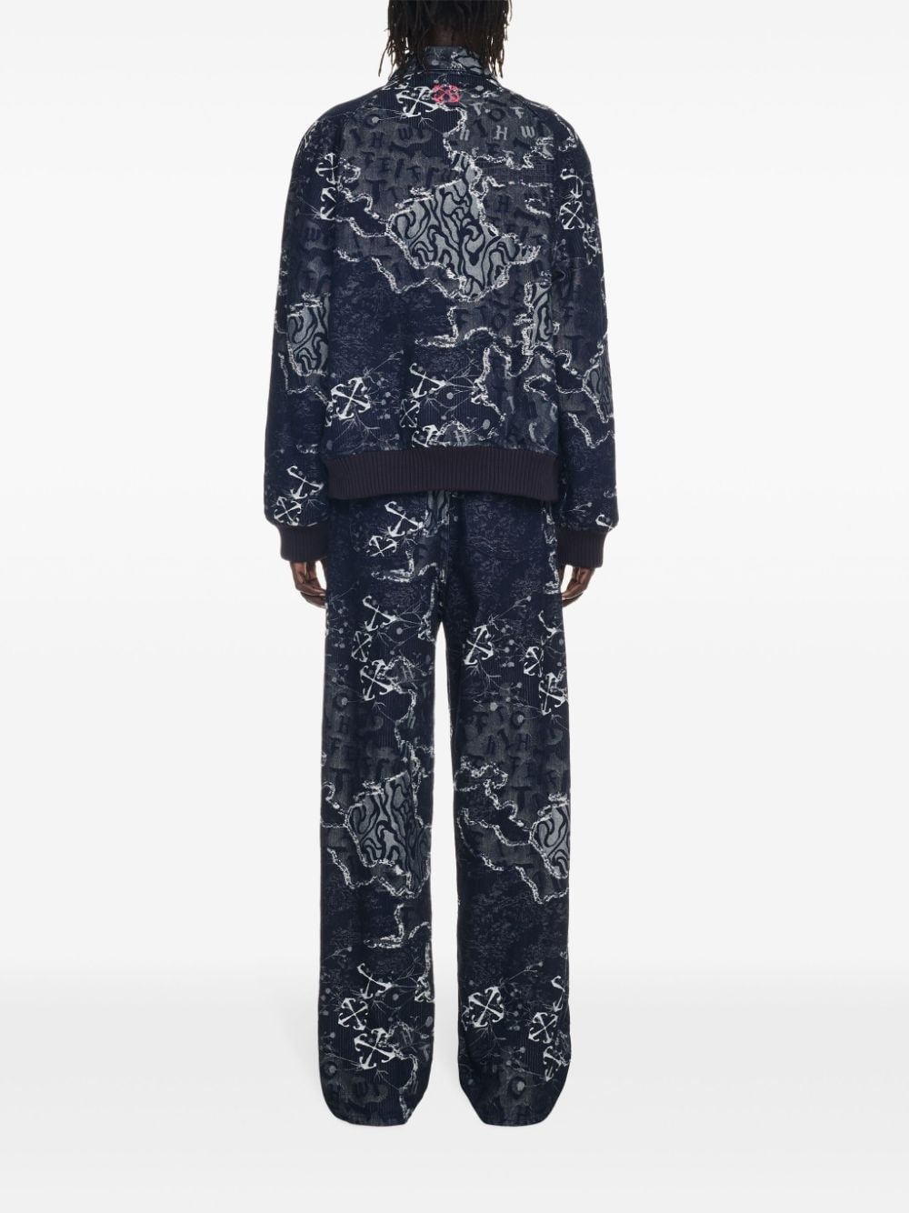 patterned-jacquard bomber jacket - 4